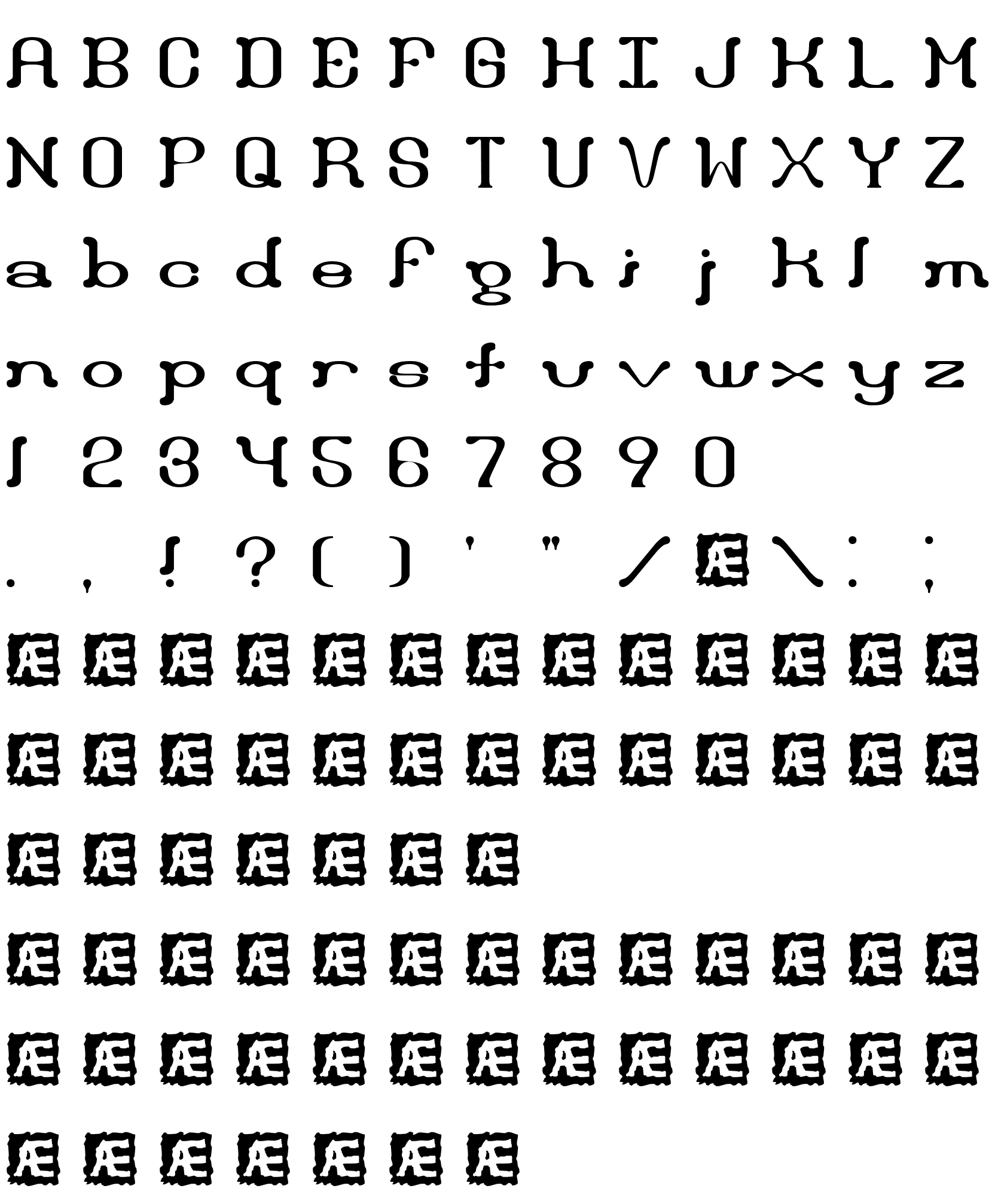 Шрифт Draggle [over kerned] (BRK)