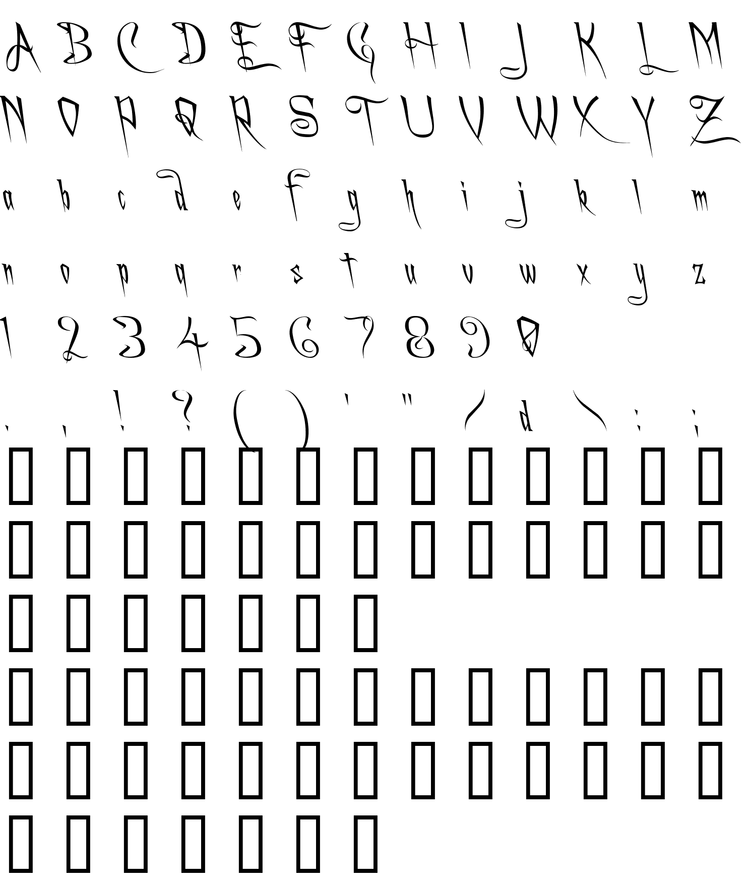 Шрифт A Charming Font Leftleaning