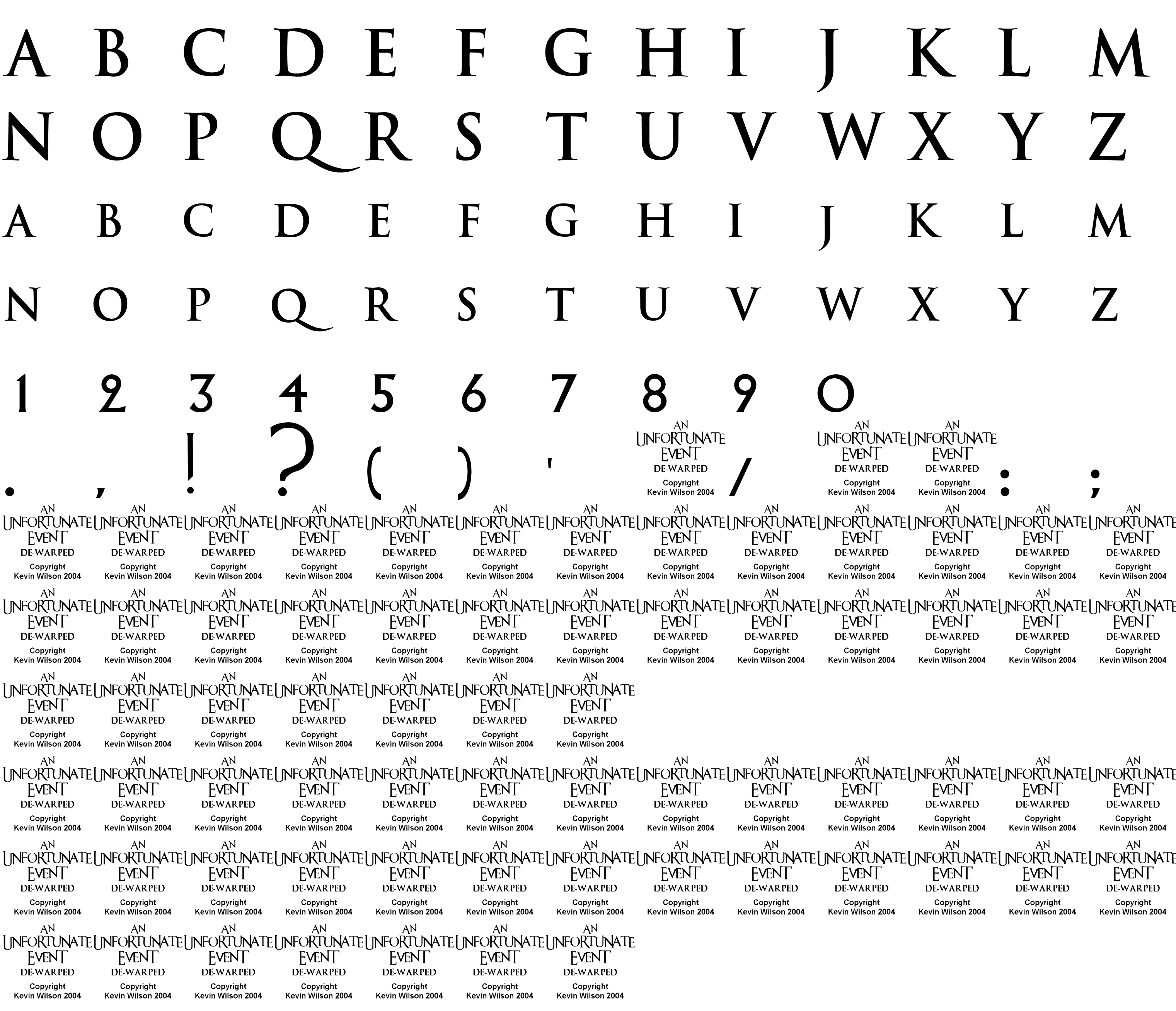 Шрифт An Unfortunate Event DeWarped