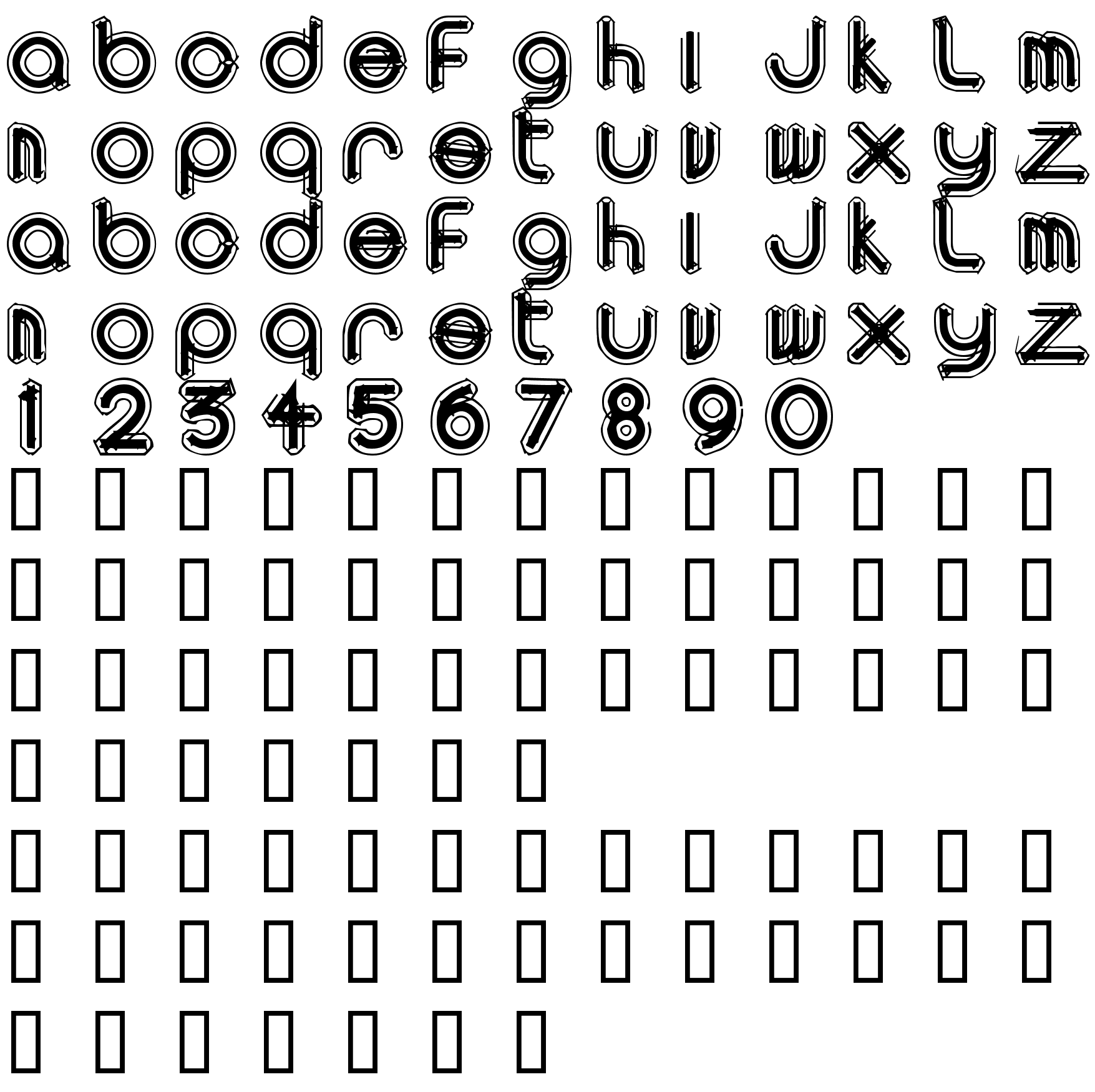 Шрифт area OUTLINEe