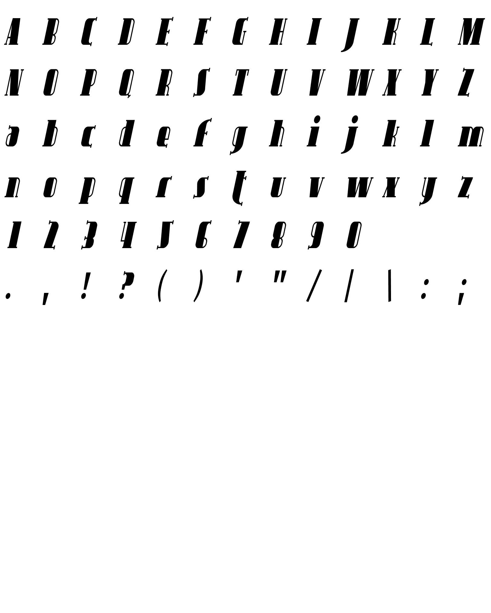 Шрифт Avondale Cond Italic