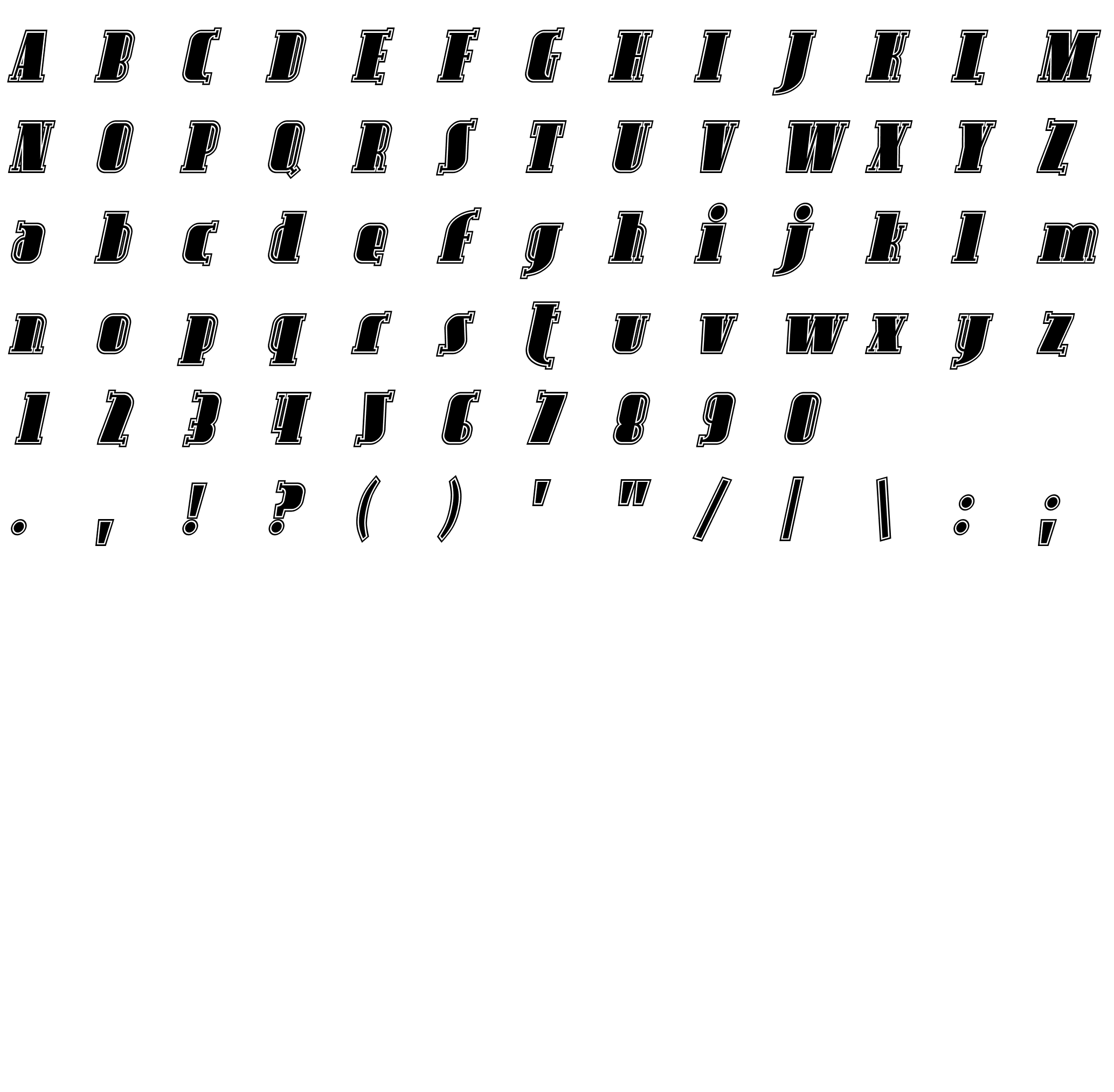 Шрифт Avondale Inline Italic