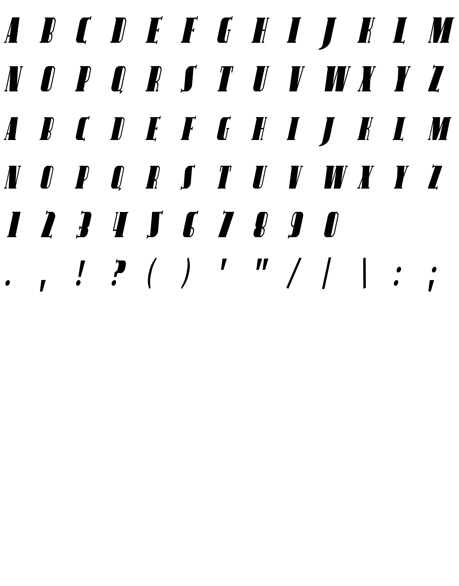 Шрифт Avondale SC Cond Italic