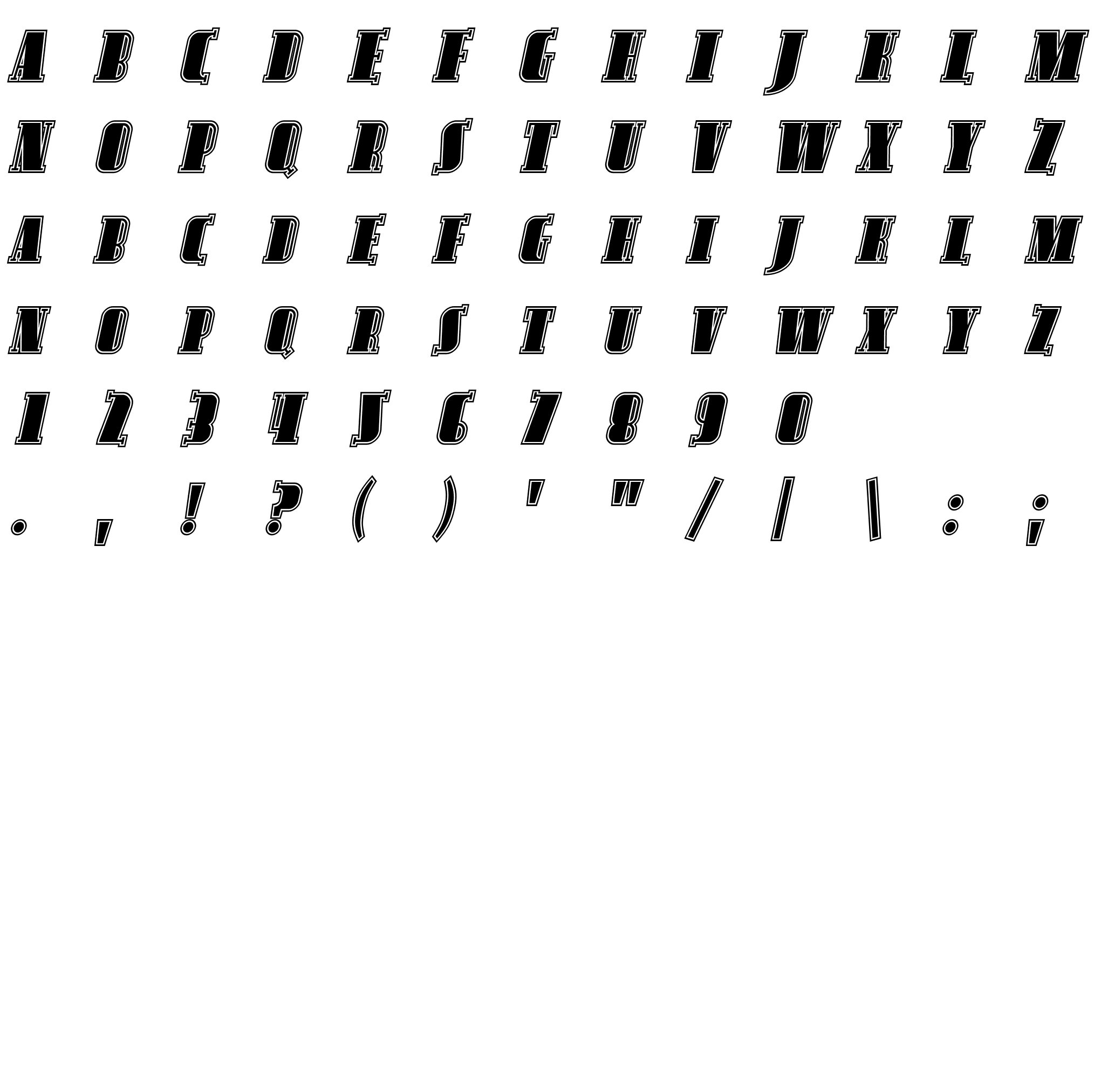 Шрифт Avondale SC Inline Italic