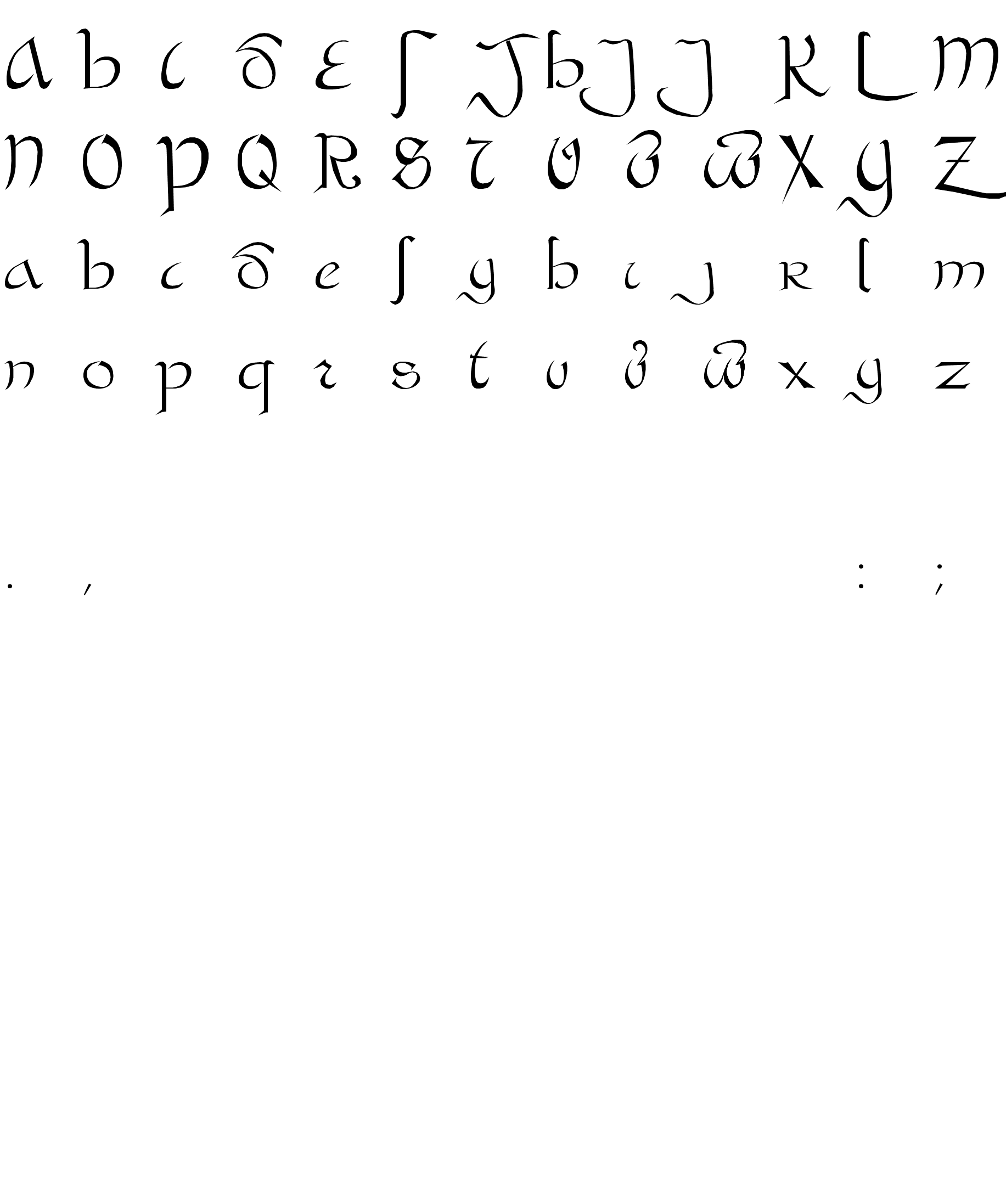 Шрифт Bastarda Plain: