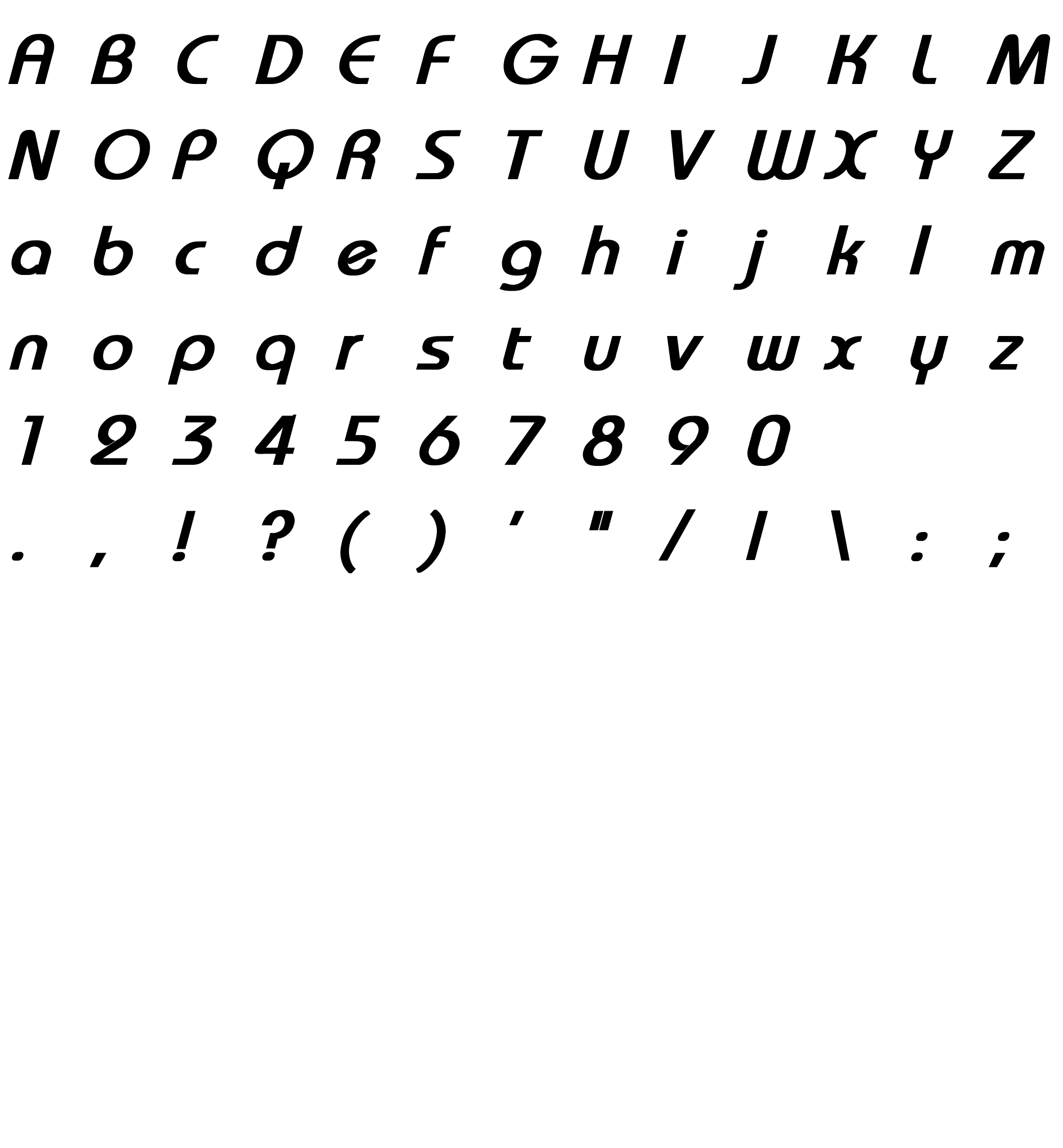 Шрифт Bauhaus Bold Italic