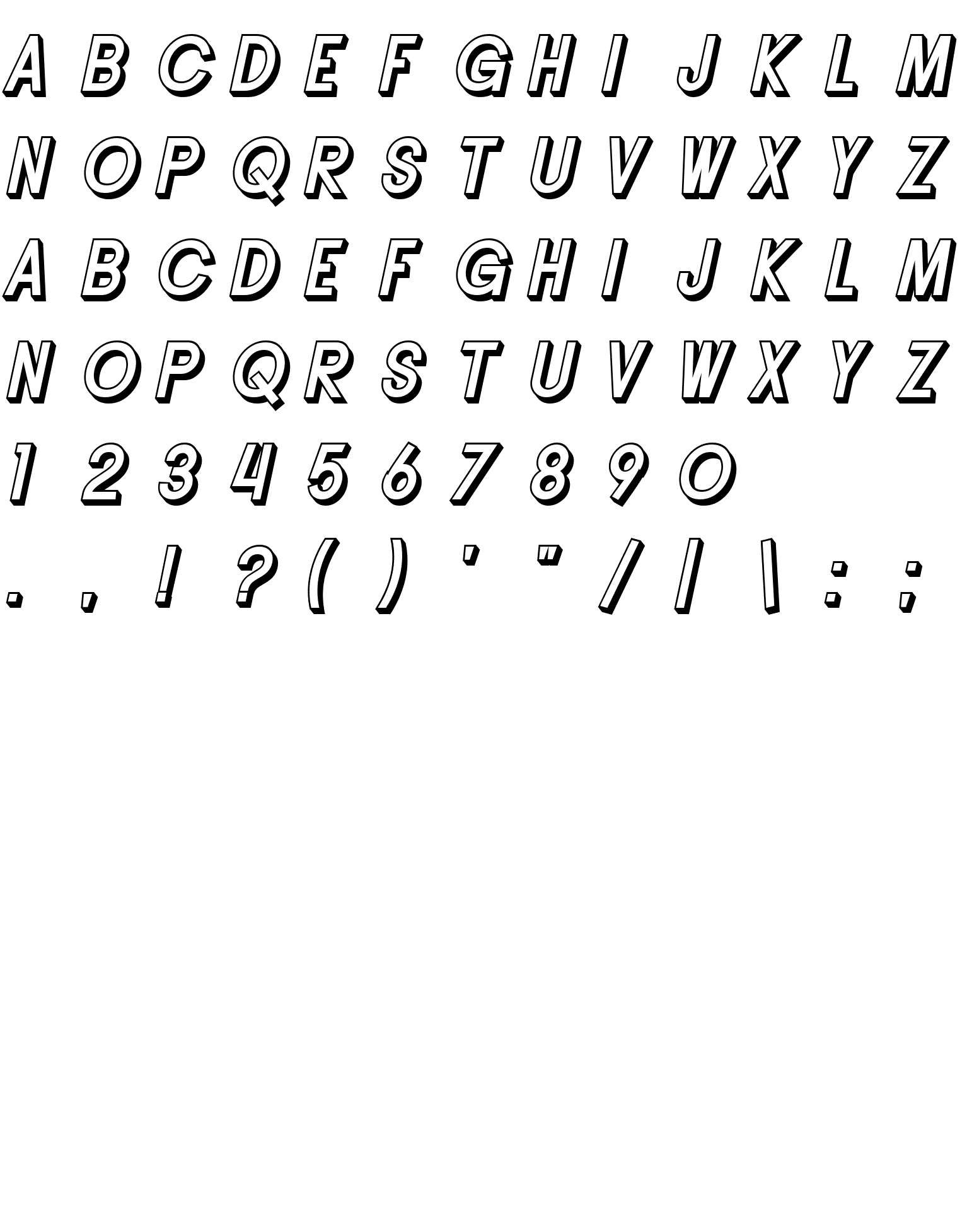 Шрифт SF Buttacup Lettering Shaded Oblique