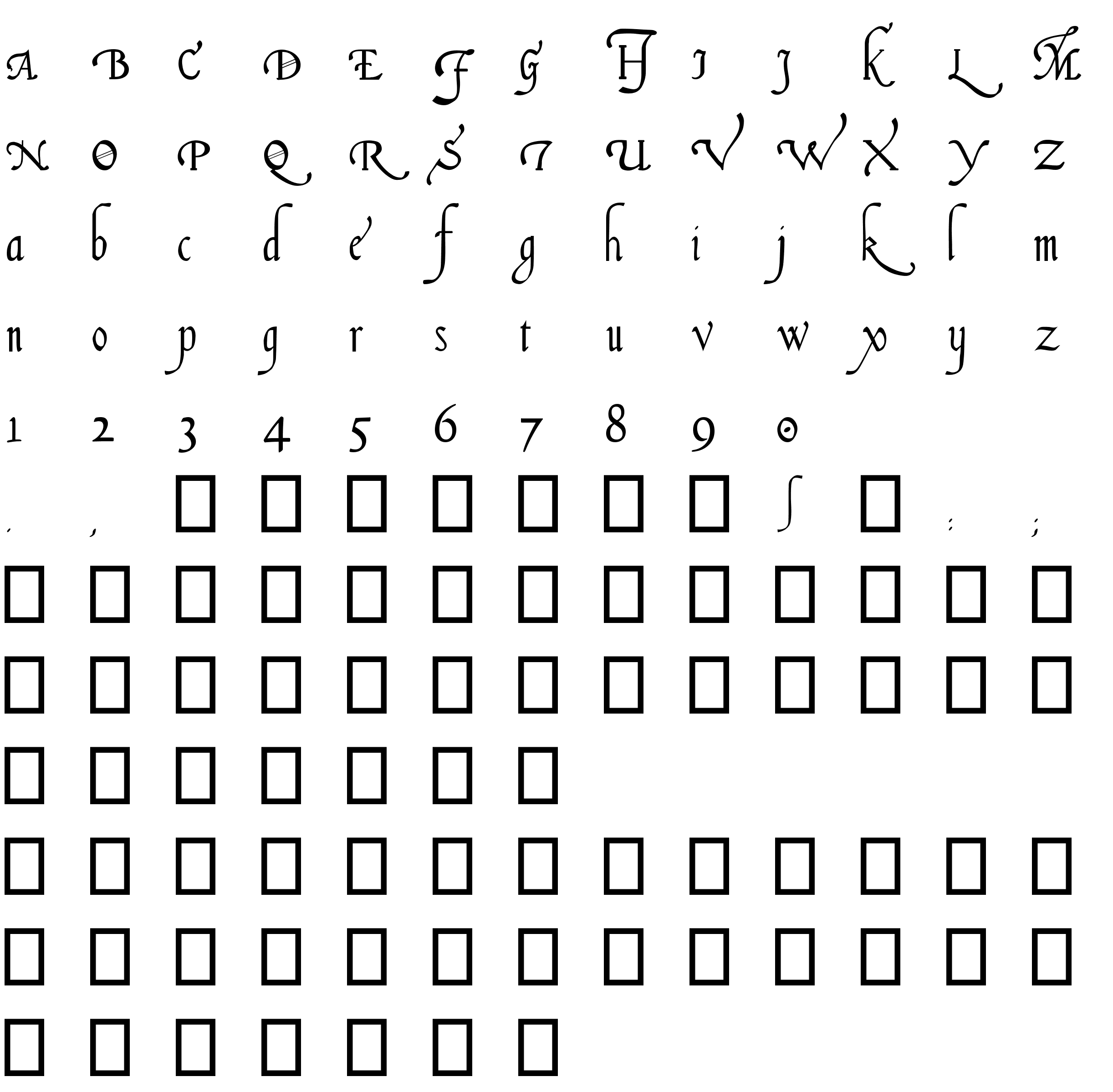 Шрифт Italian Cursive, 16th c.