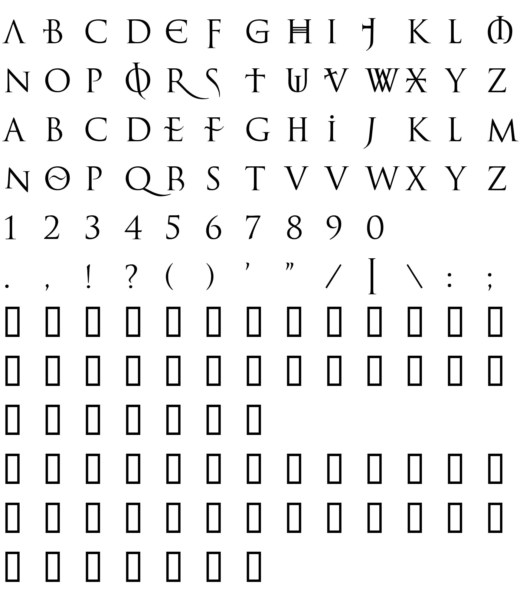 Шрифт L'Elf Noir du Mal Normal