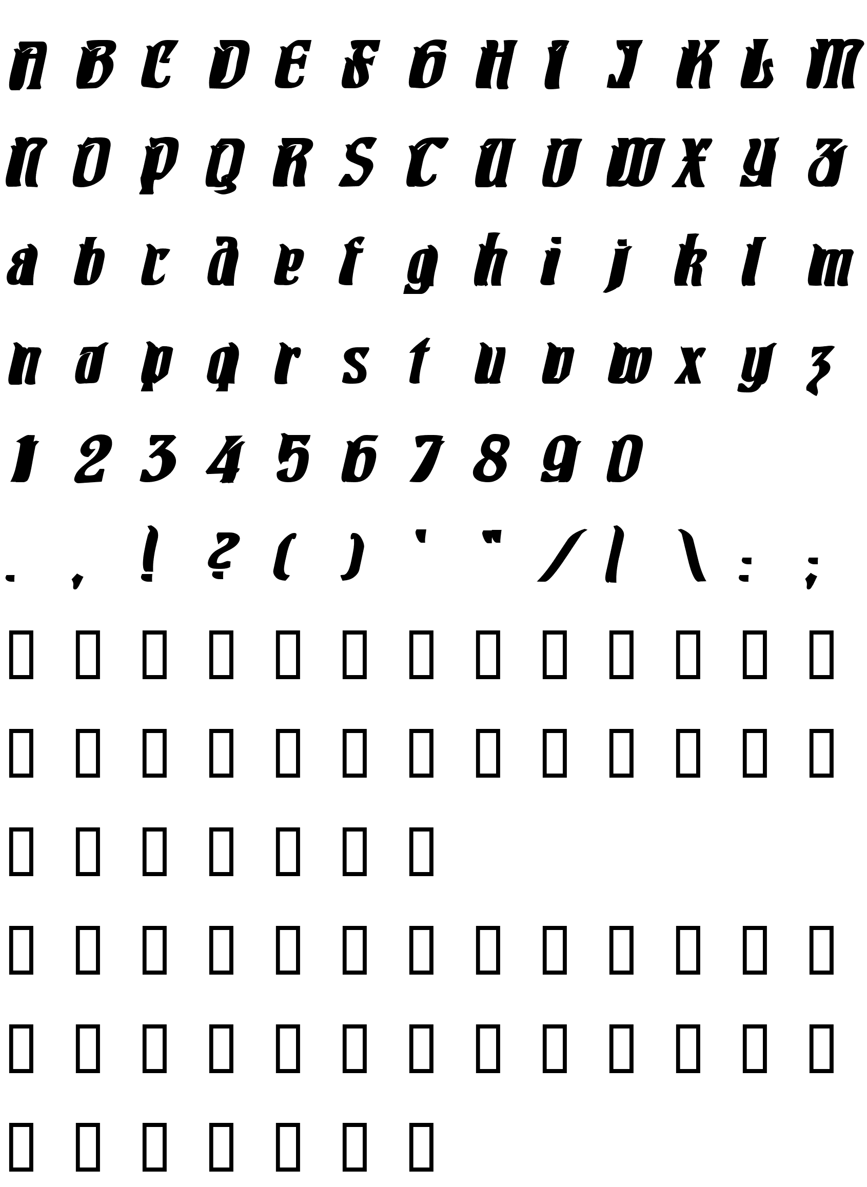 Шрифт Pittoresk Bold Oblique