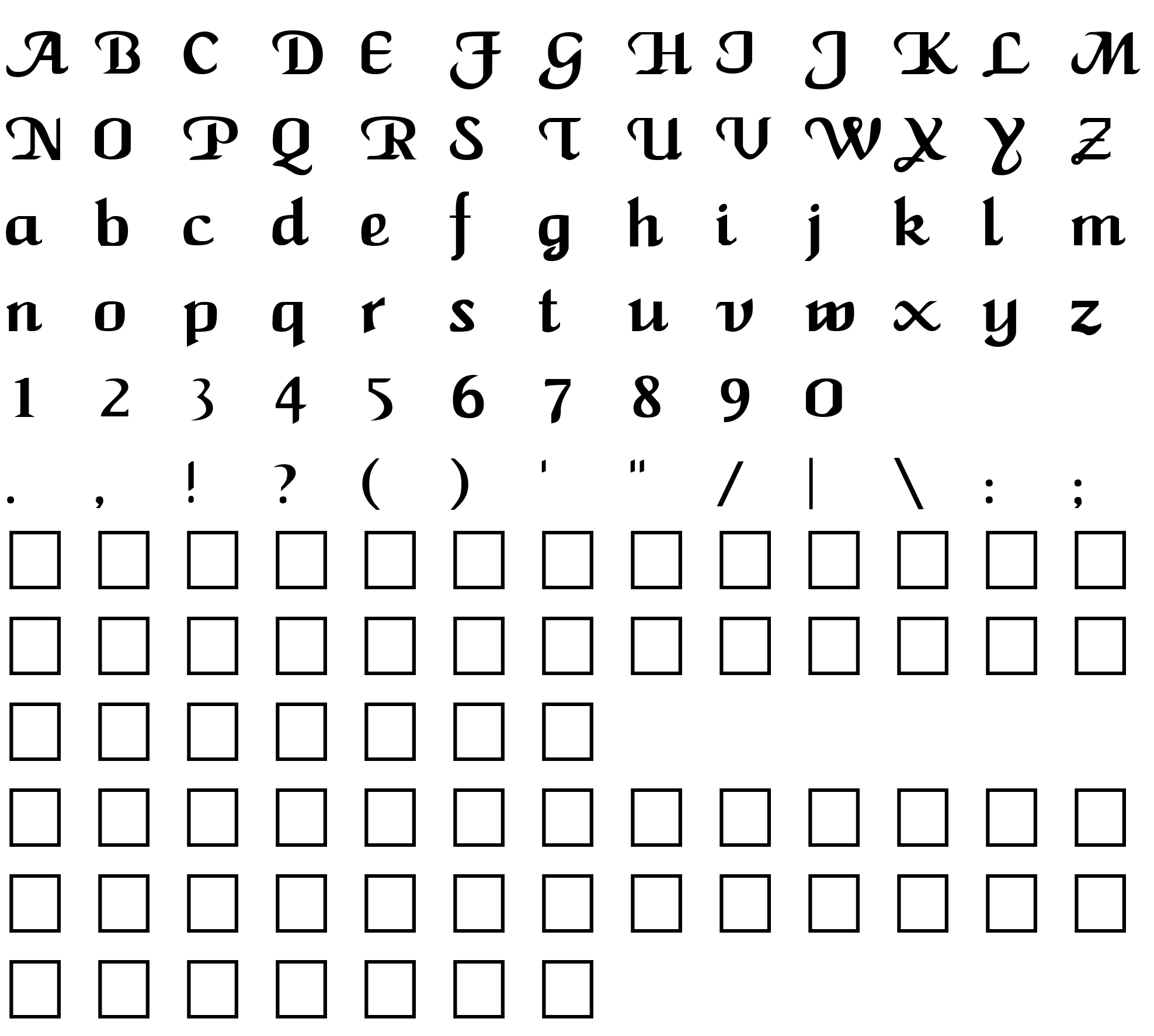 Шрифт QTCaligulatype Regular