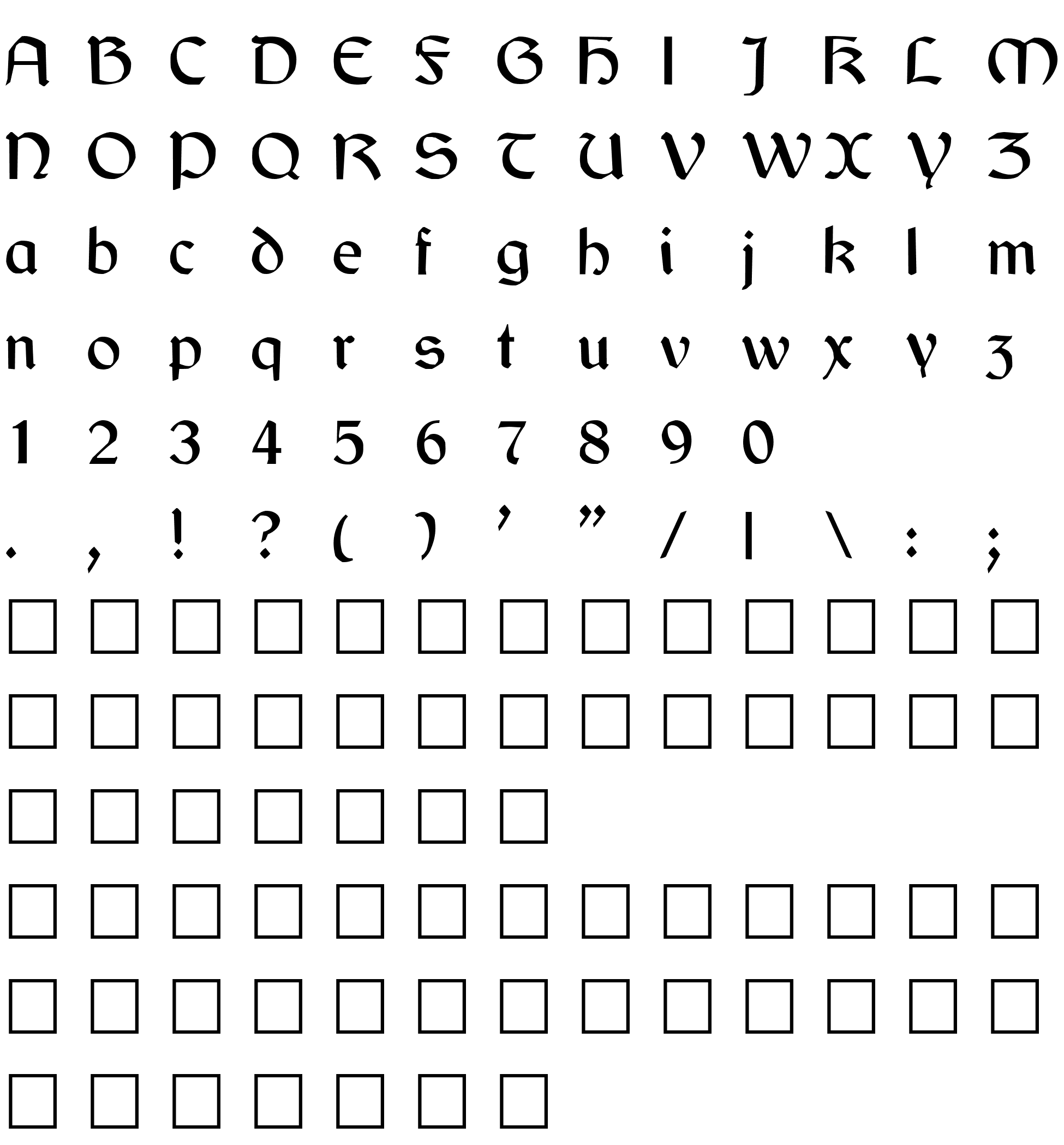 Шрифт QTDublinIrish Regular