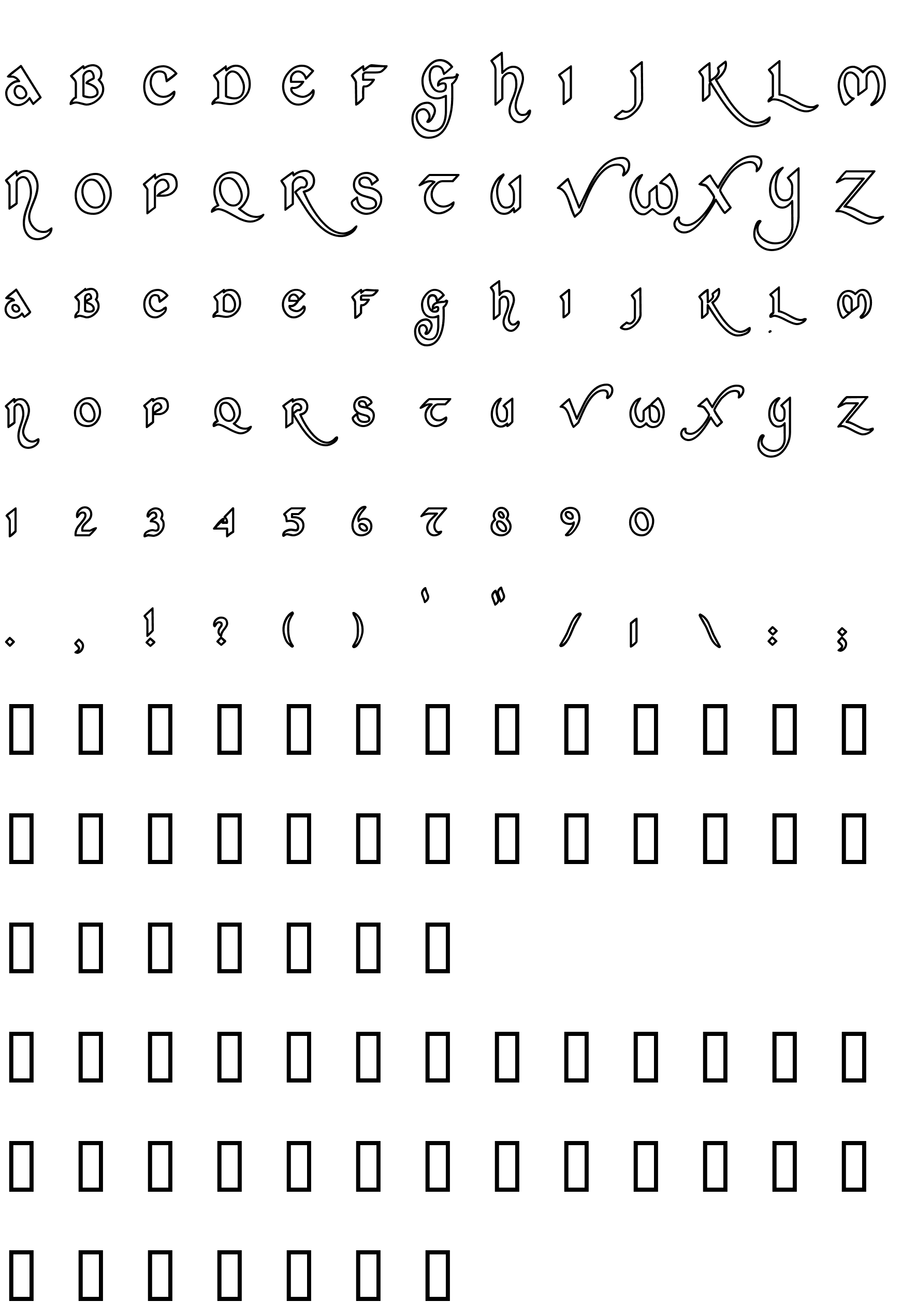 Шрифт St Charles Hollow