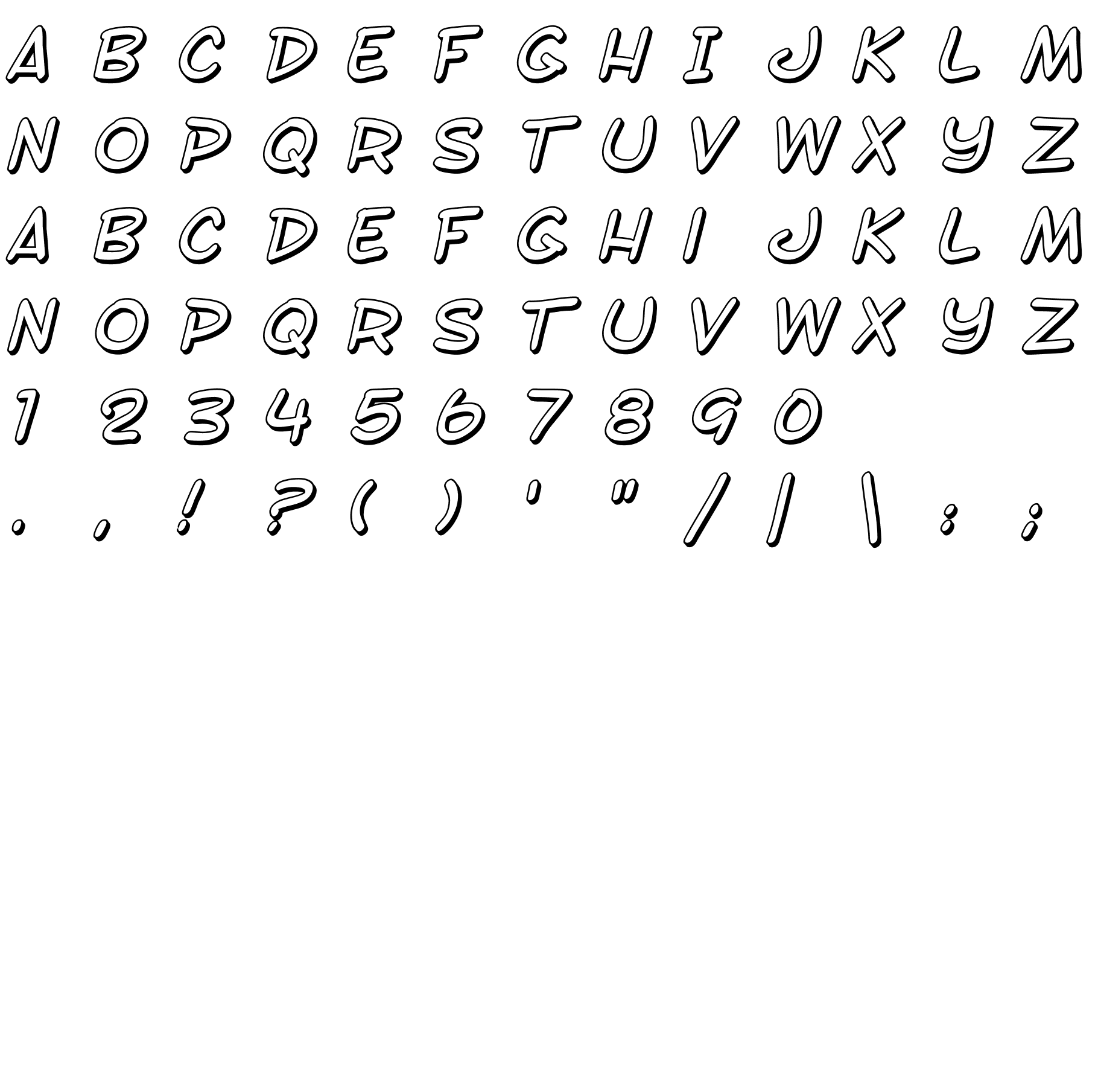 Шрифт SF Toontime Shaded Italic