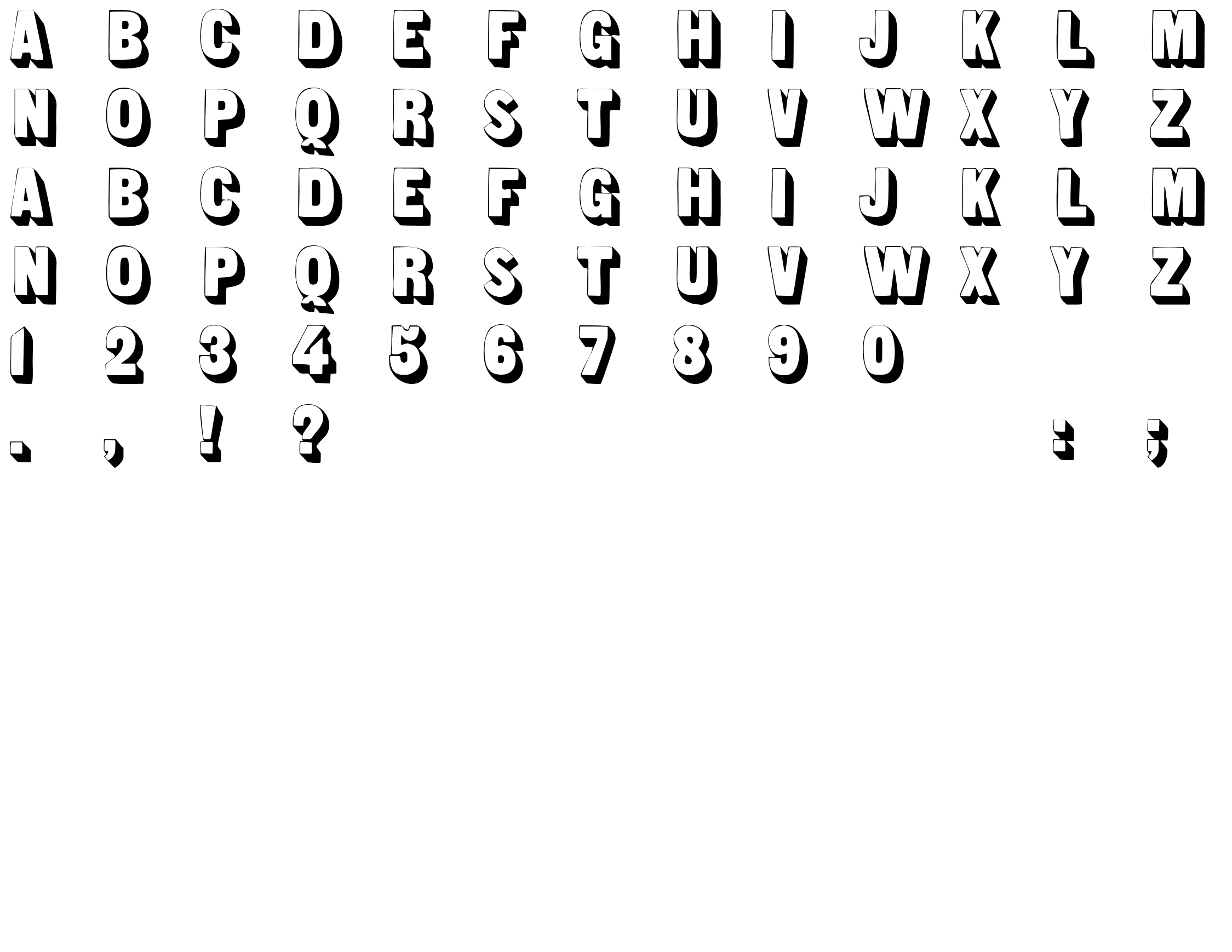 Шрифт Sans Serif Shaded