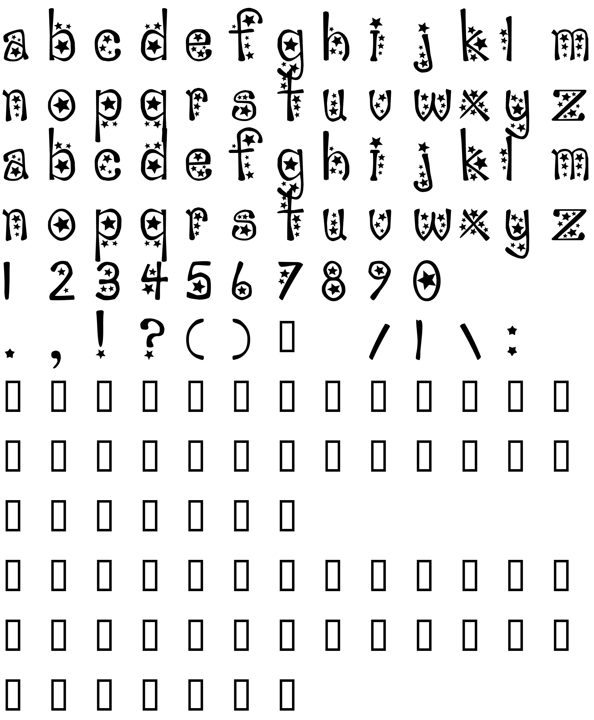 Шрифт sabrina star