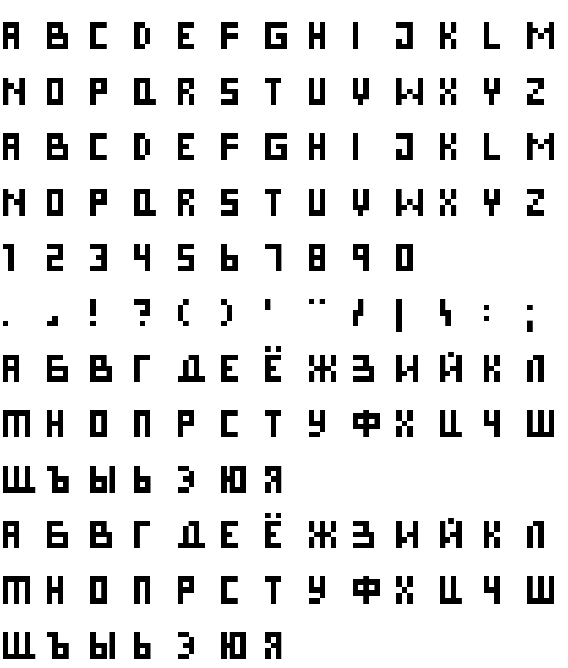 Шрифт DS Pixel Cyr