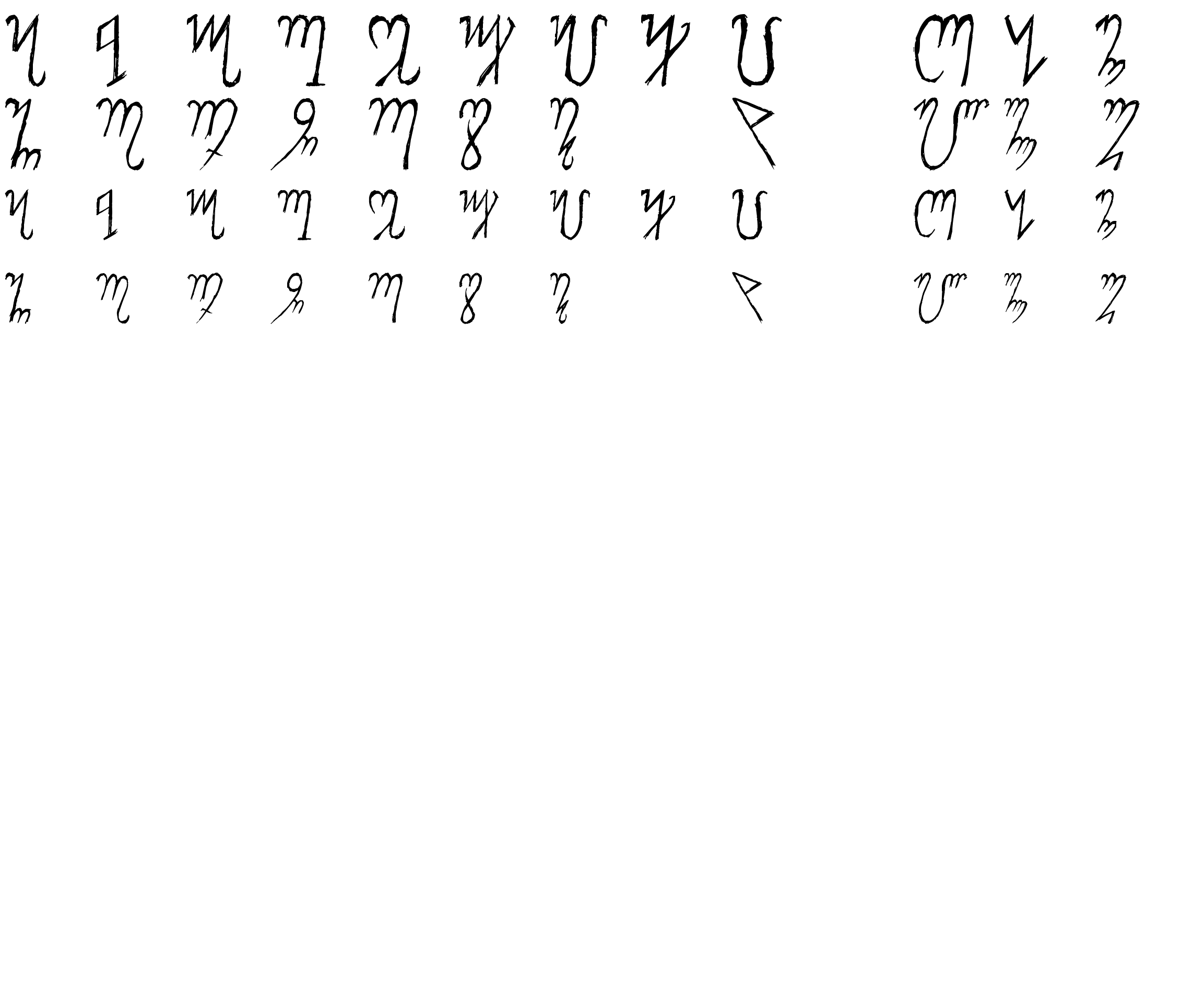 Шрифт Theban Alphabet