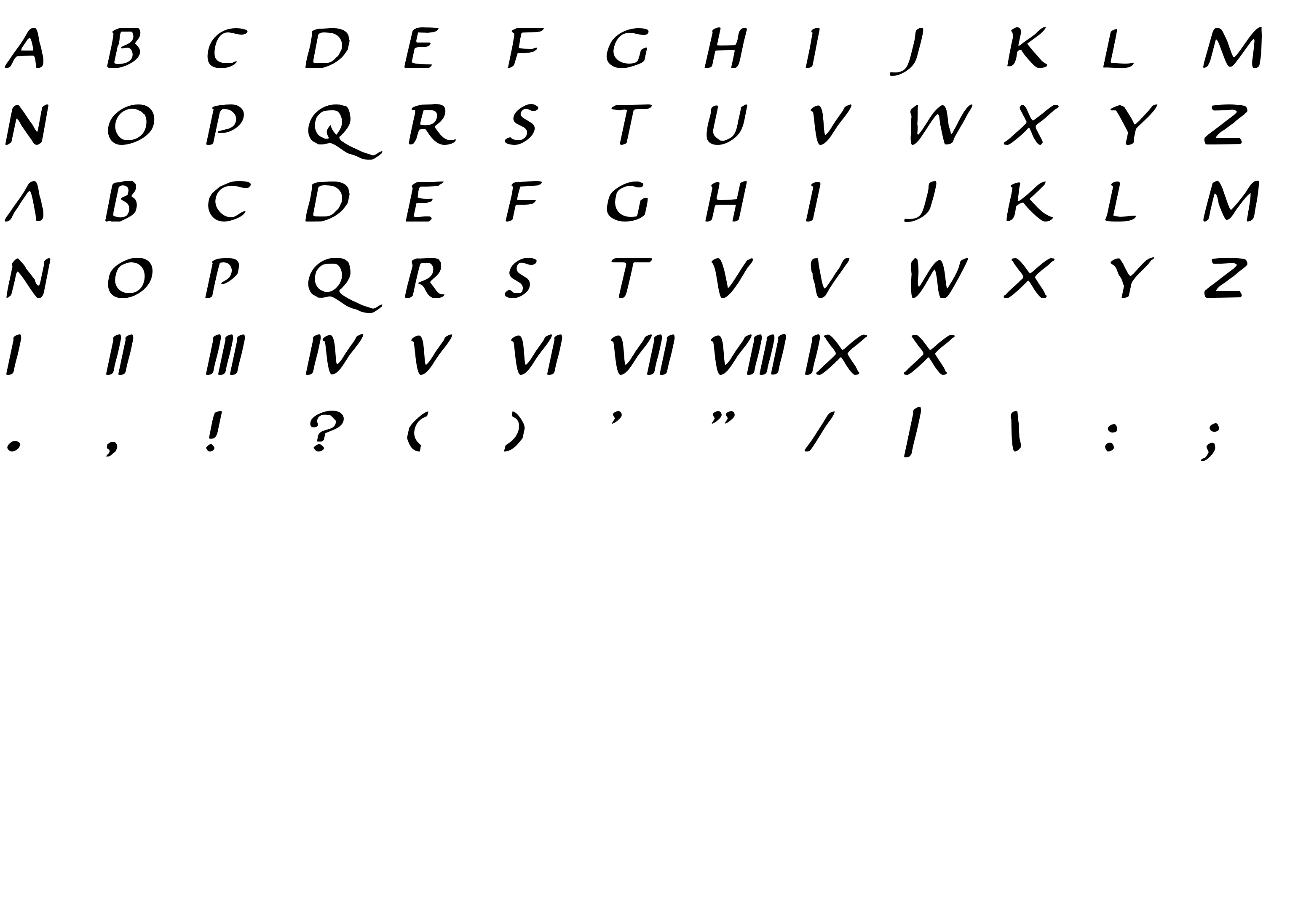 Шрифт Justinian Italic