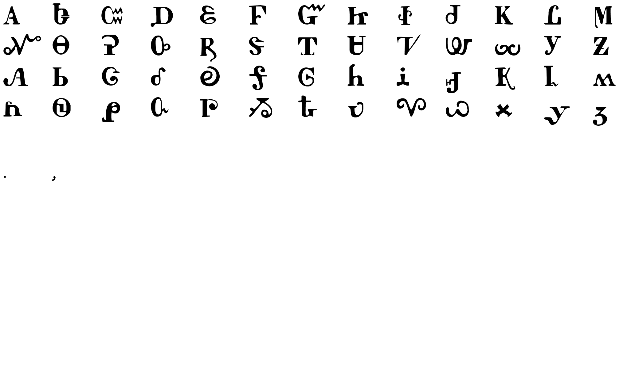 Шрифт Tschiroki