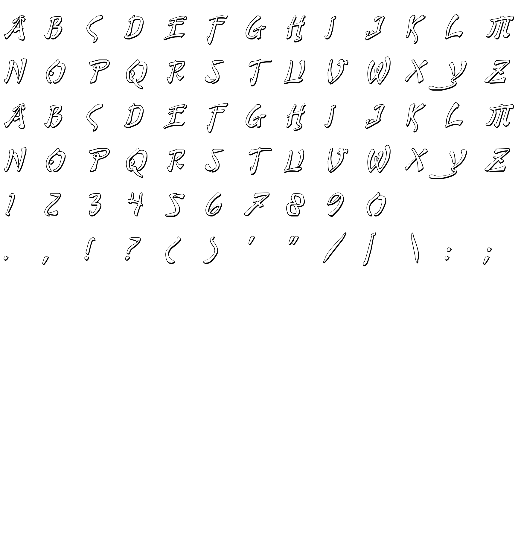 Шрифт Bushido Shadow Italic