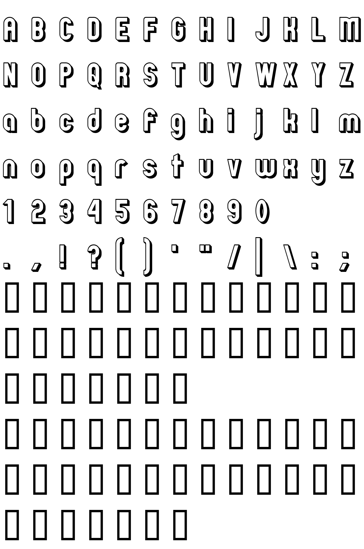 Шрифт Zillah Modern Offset Outline