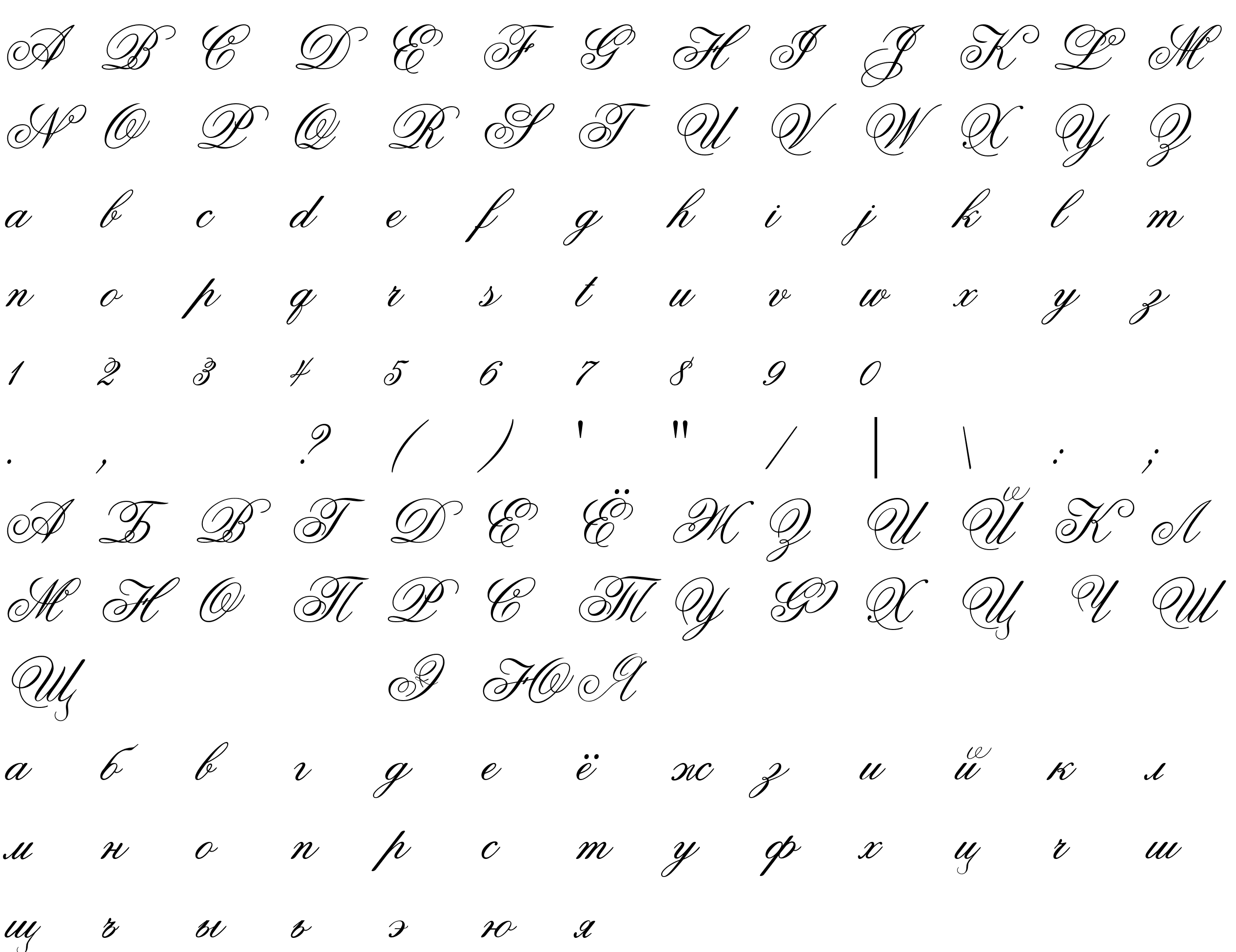 Шрифт Ouverture script