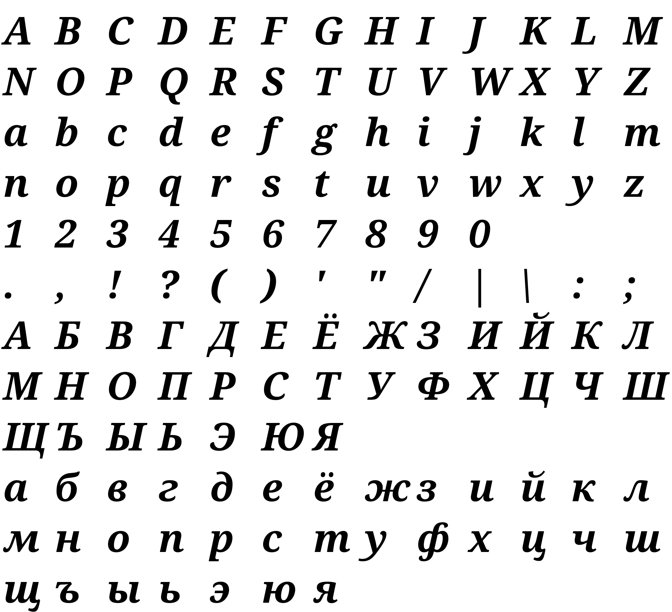 Шрифт Droid Serif Bold Italic