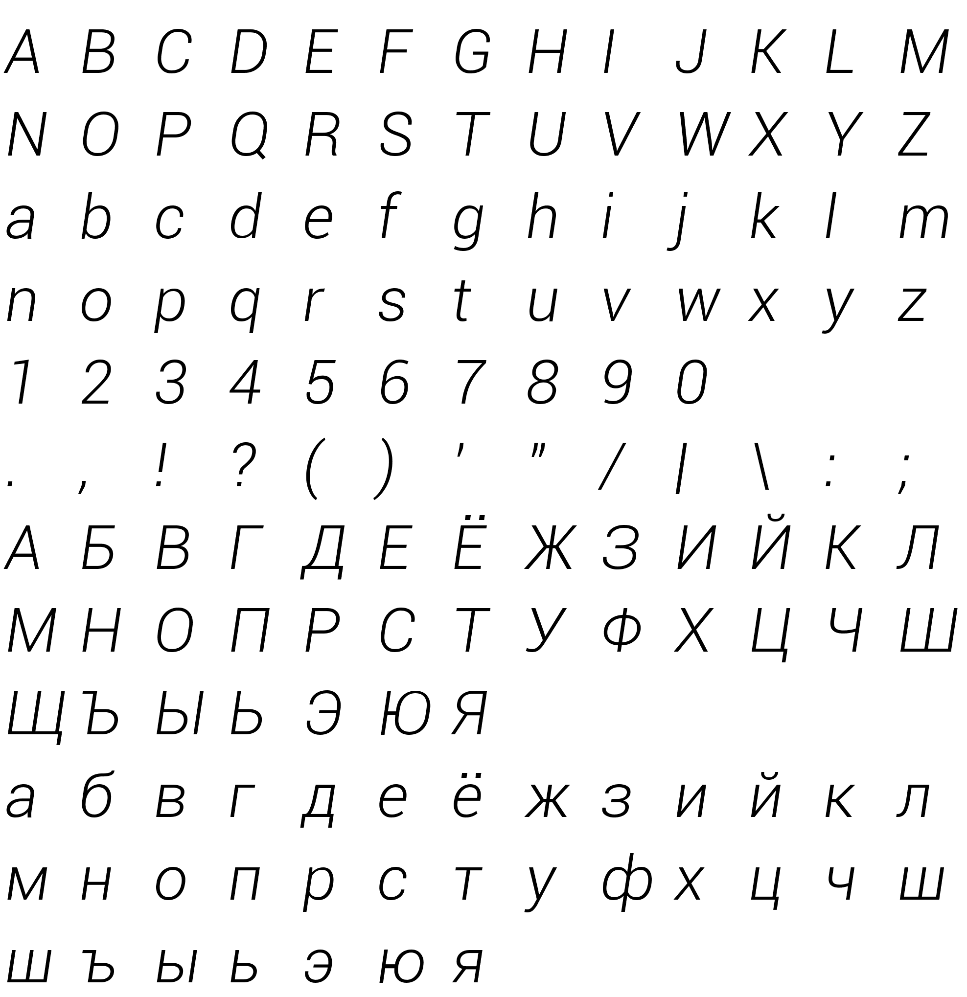 Шрифт Roboto Light Italic