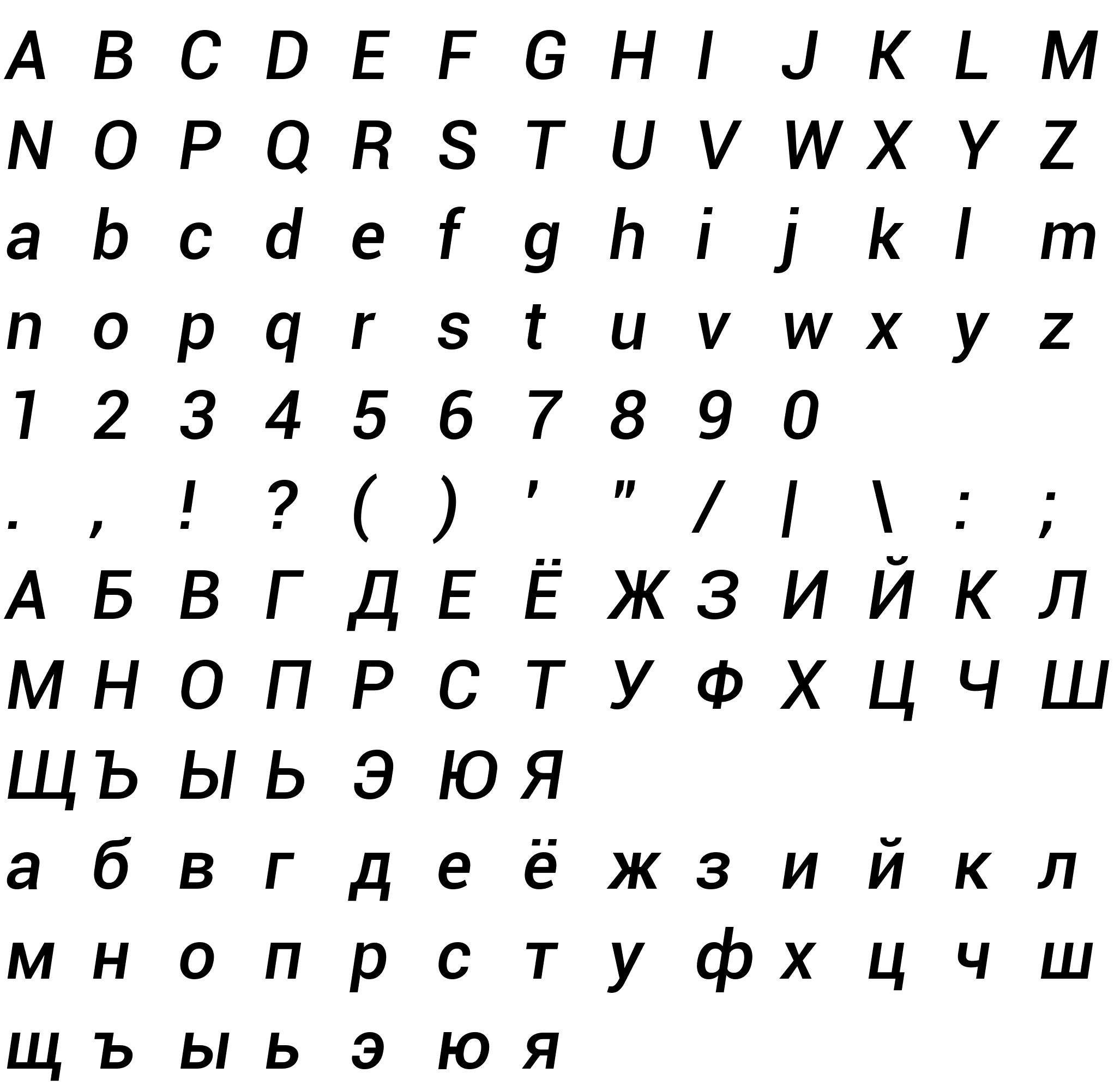 Шрифт Roboto Medium Italic