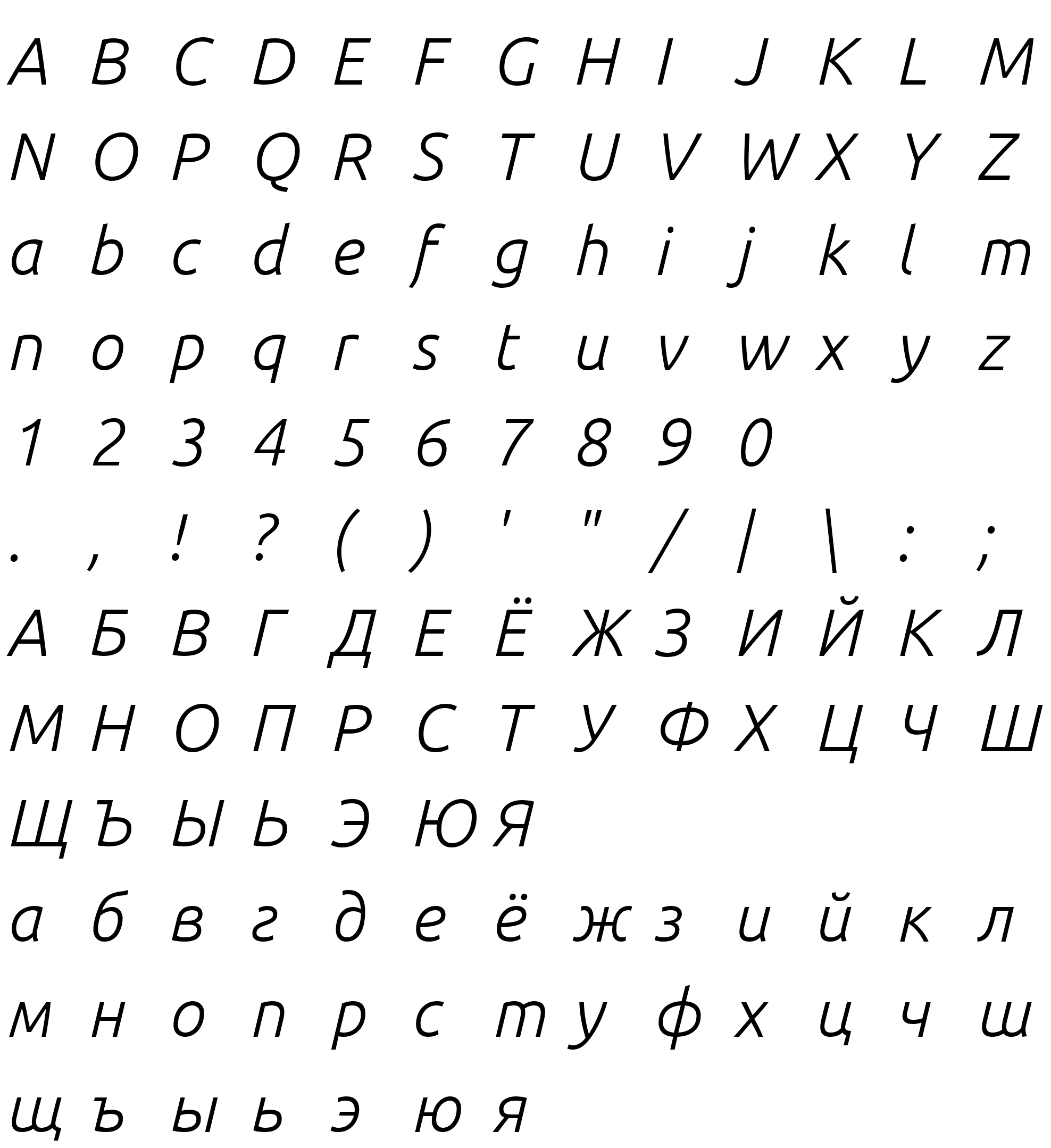 Шрифт Ubuntu Light Italic