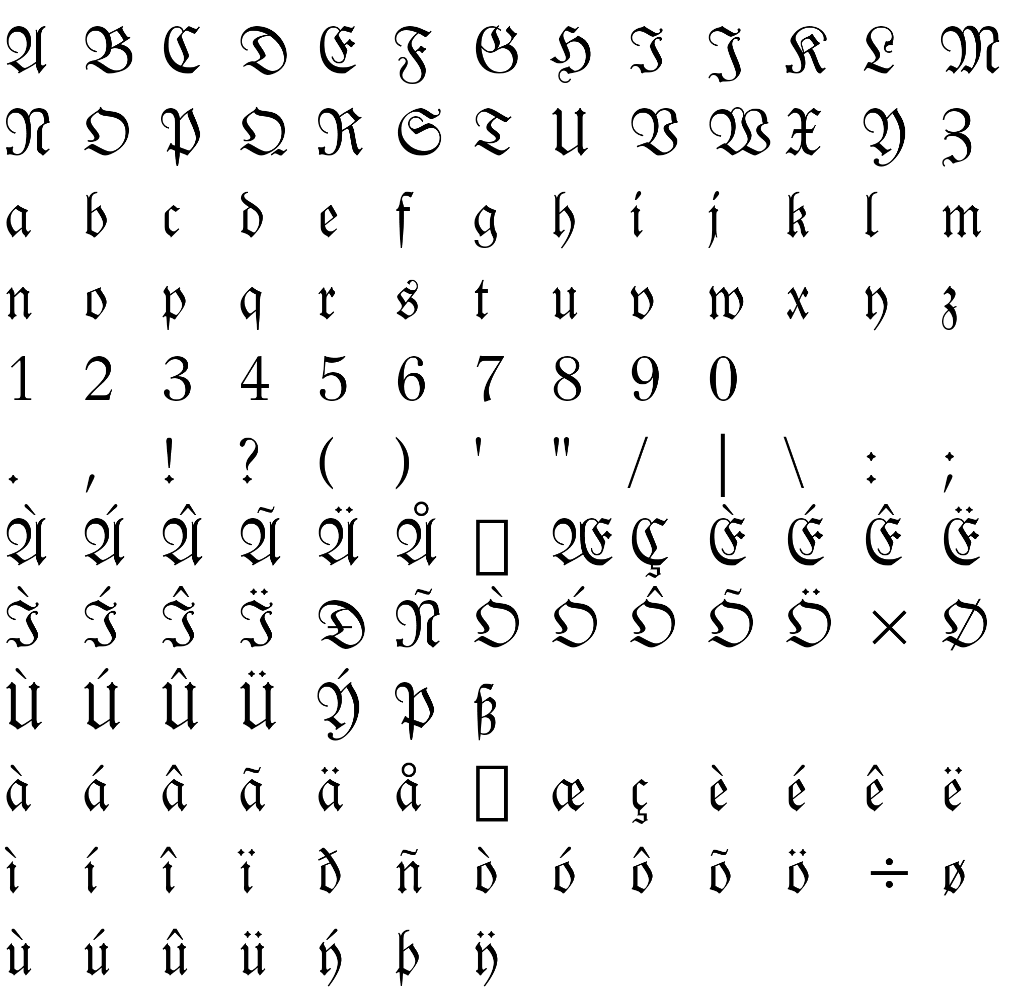 Шрифт Fraktur BT