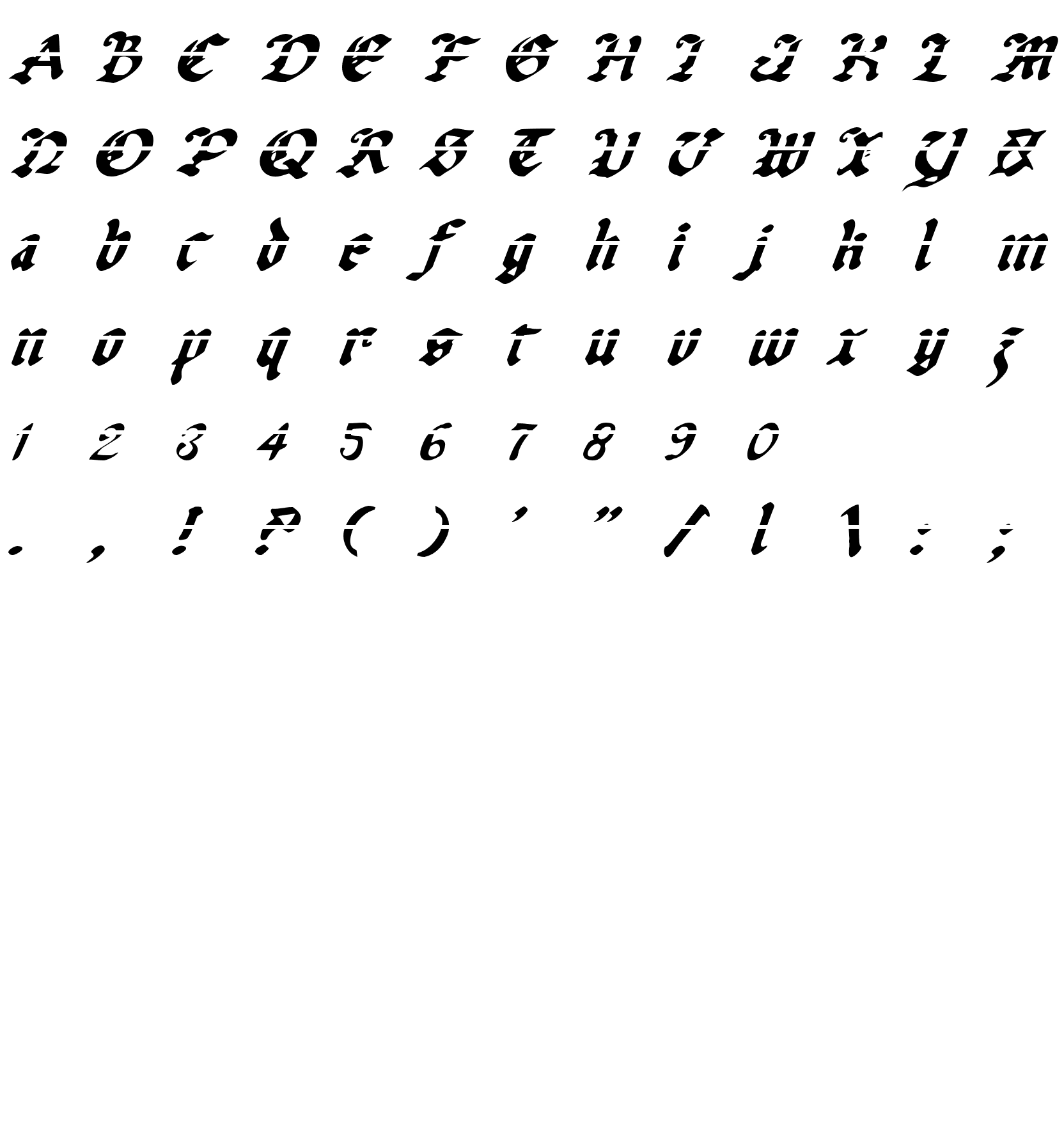 Шрифт Uberholme Lazar Italic