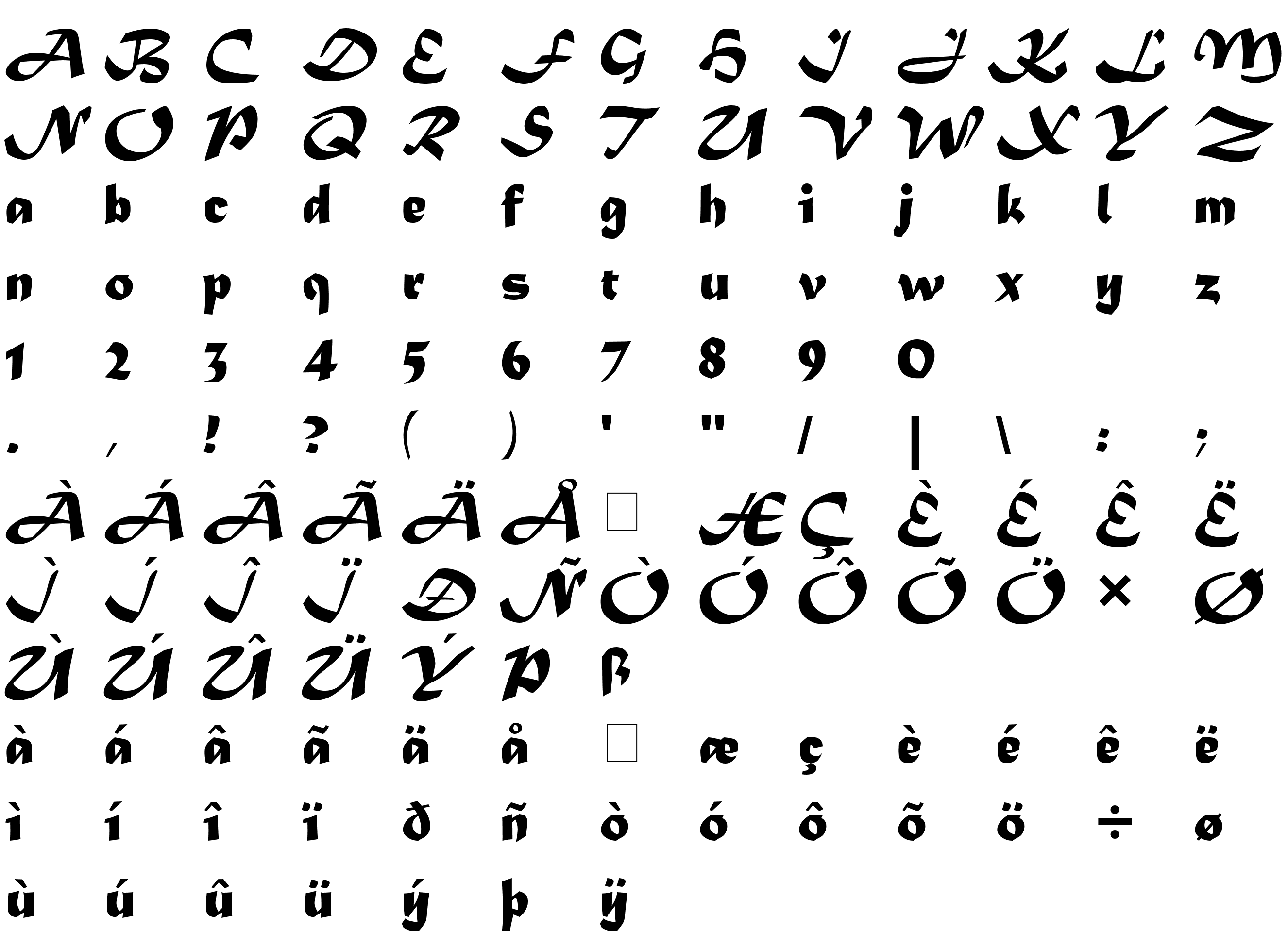 Шрифт Matura MT Script Capitals