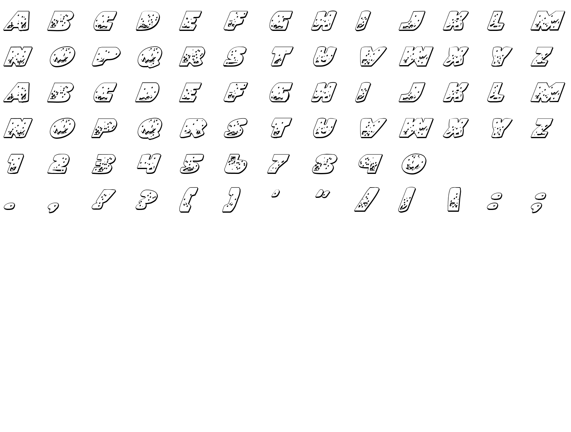 Шрифт Land Shark Outline Italic