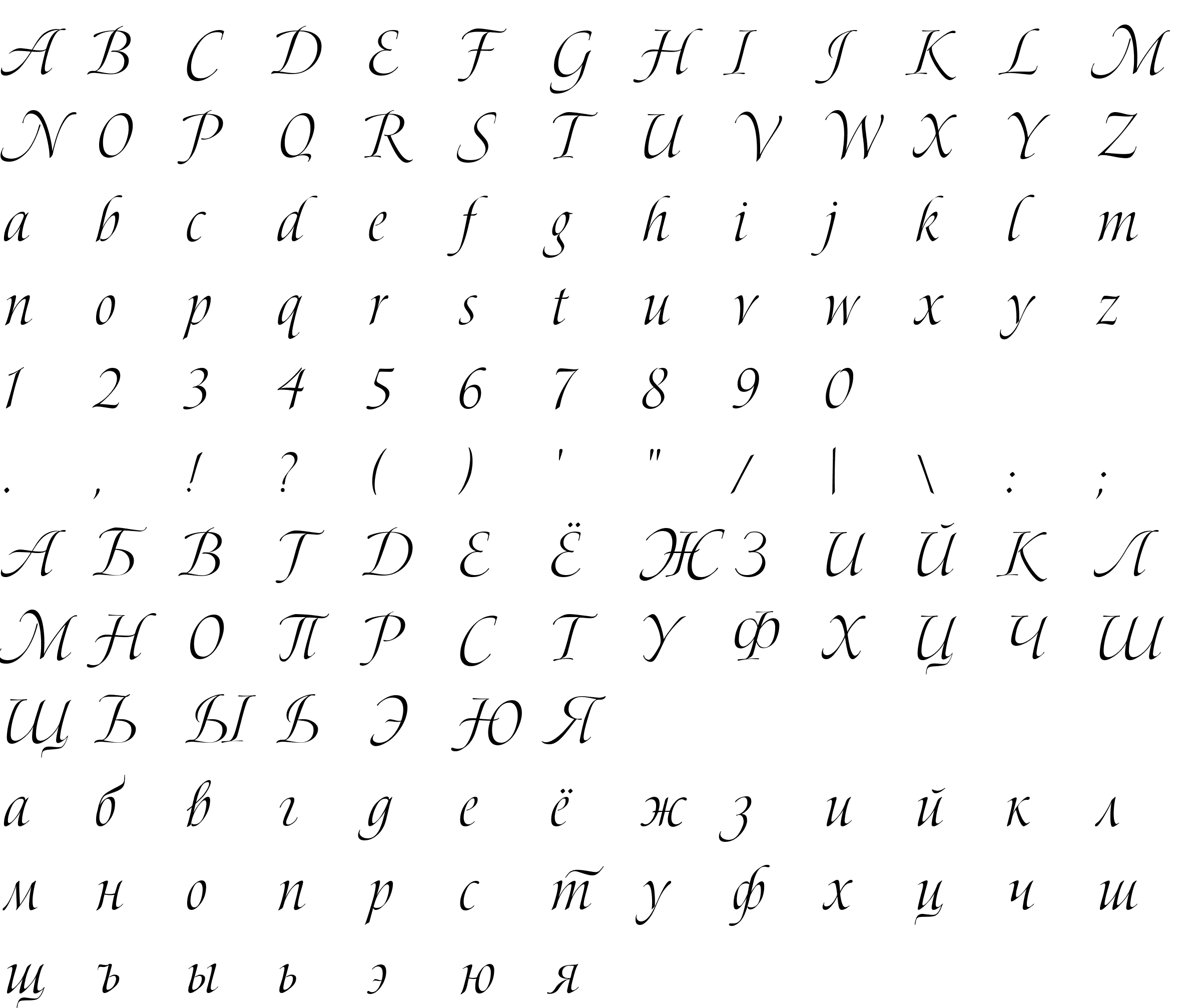 Шрифт Bolero script