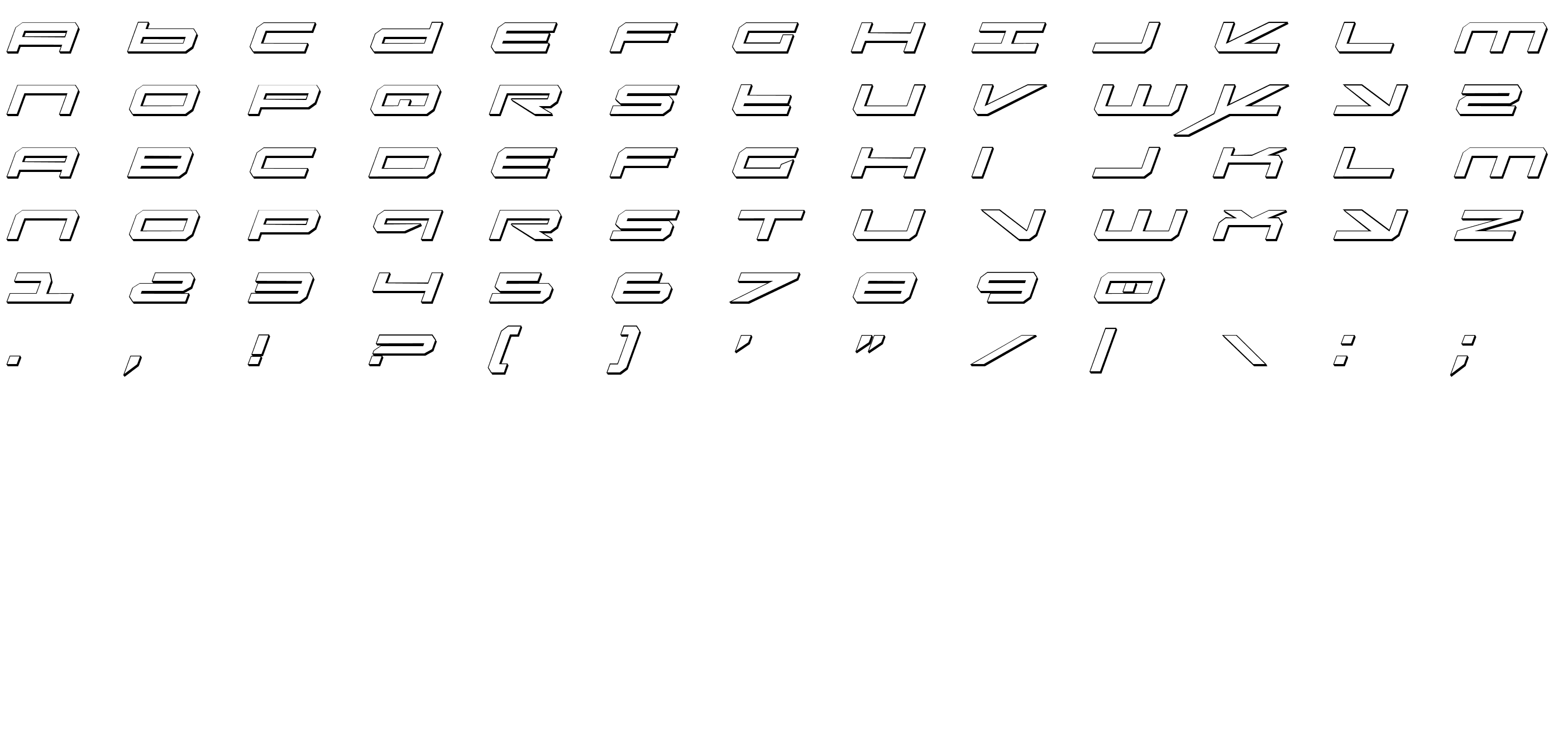 Шрифт Oramac Shadow Italic