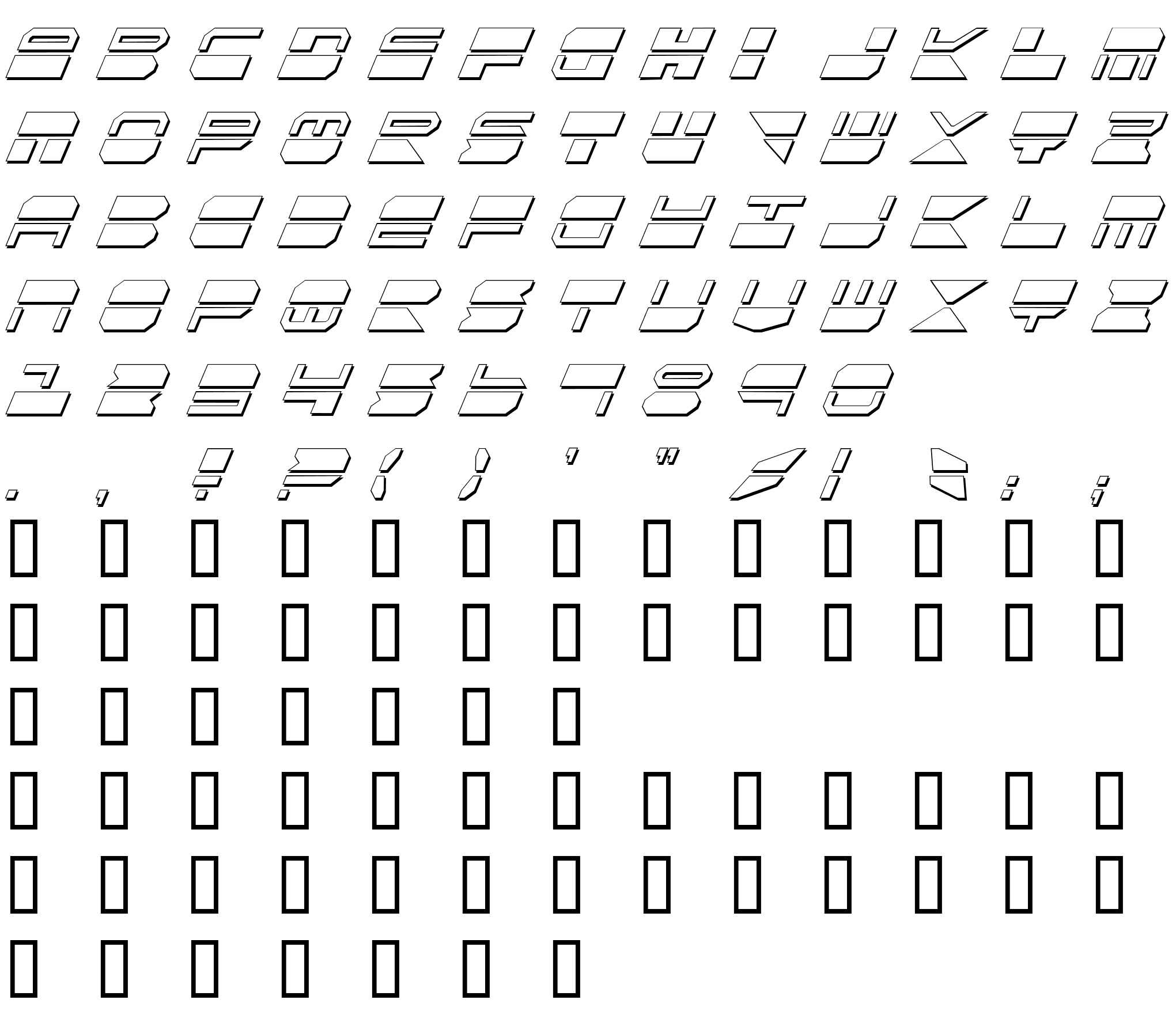 Шрифт Quickmark Cond Shadow Ital