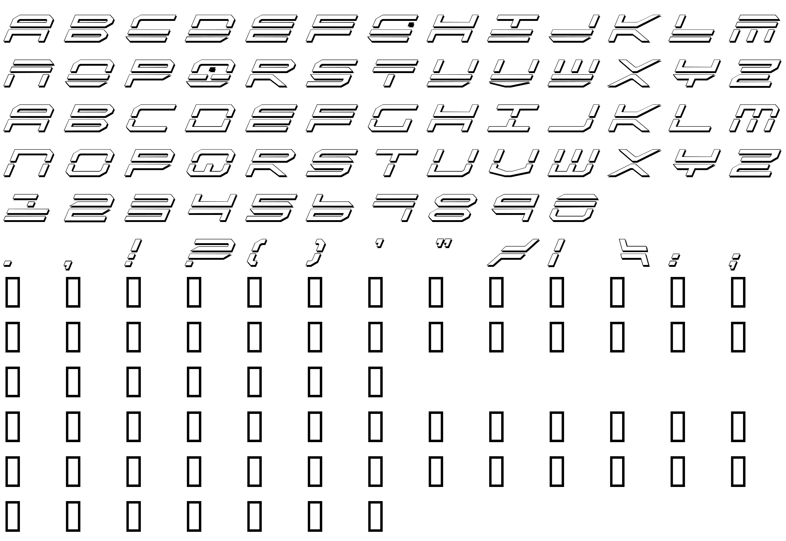 Шрифт QuickStrike Shadow Italic