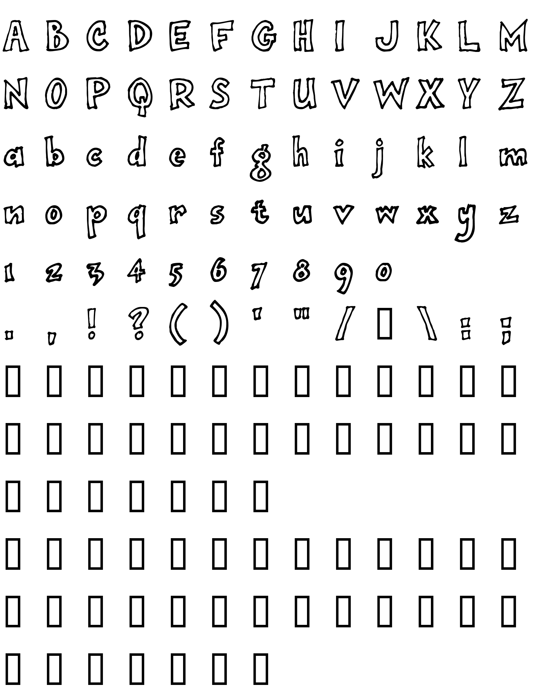 Шрифт onepunchJim  outline