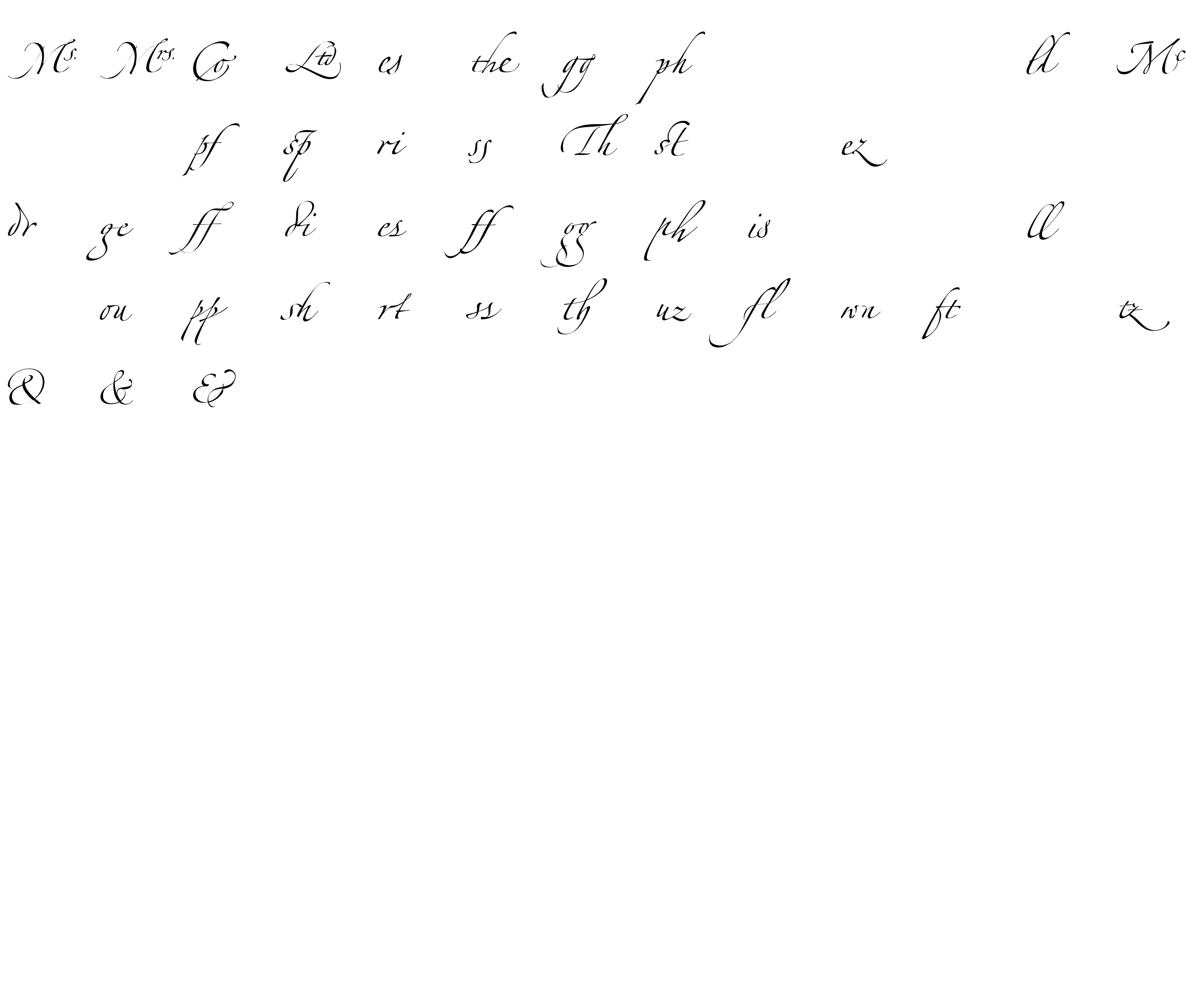 Шрифт LinotypeZapfino Ligature