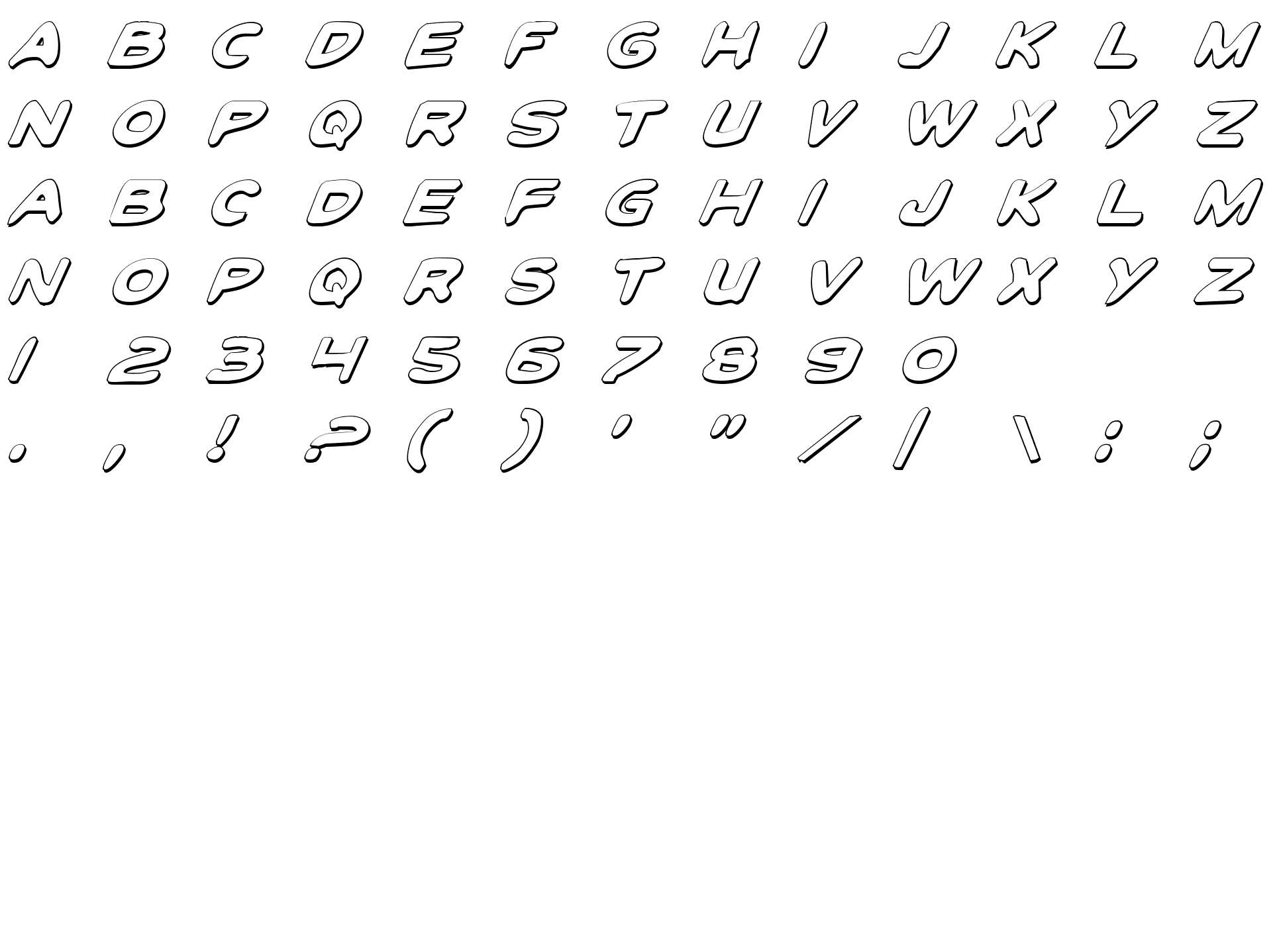 Шрифт Toon Town Industrial Shad Ital