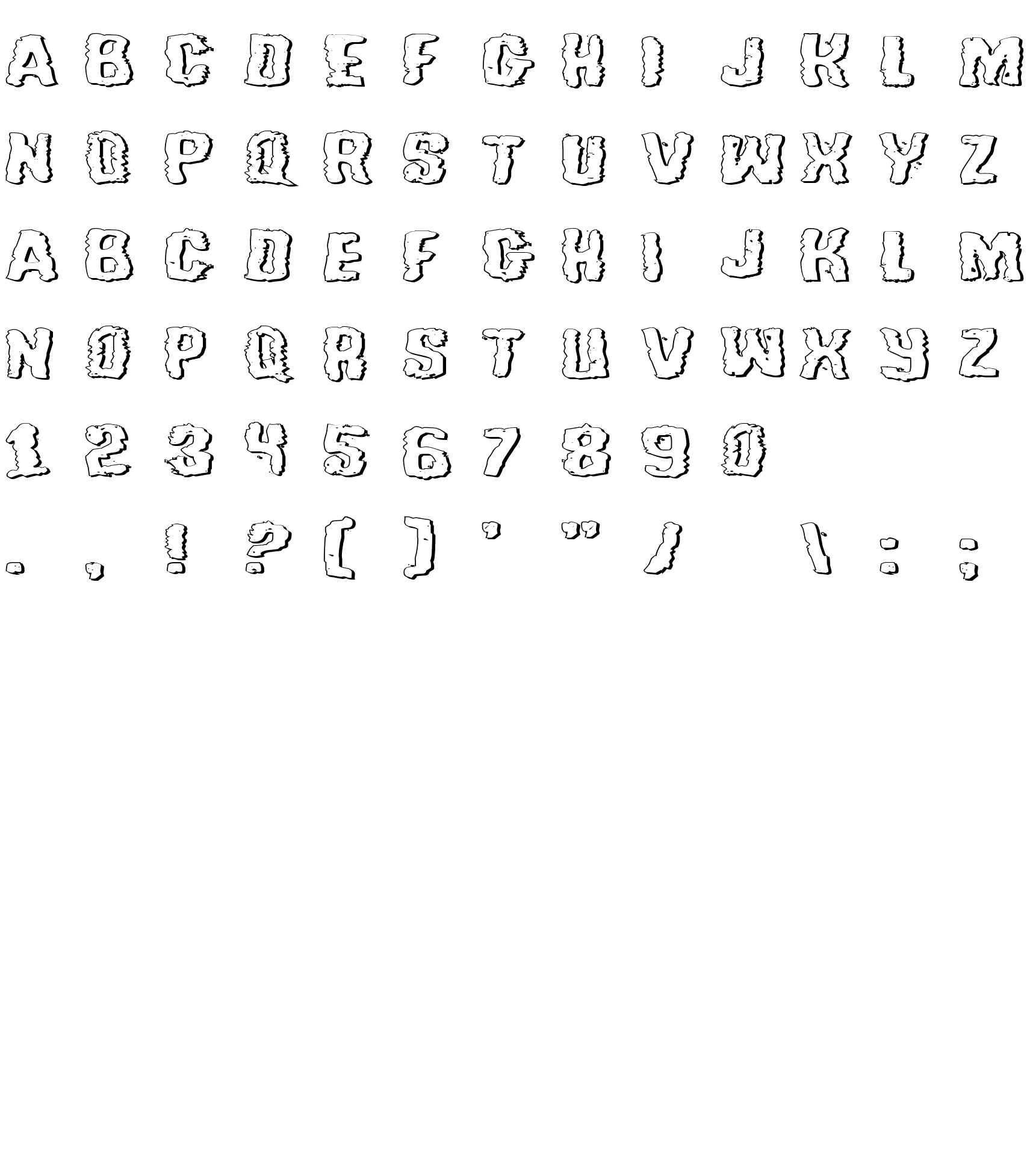 Шрифт Tussle Expanded Outline