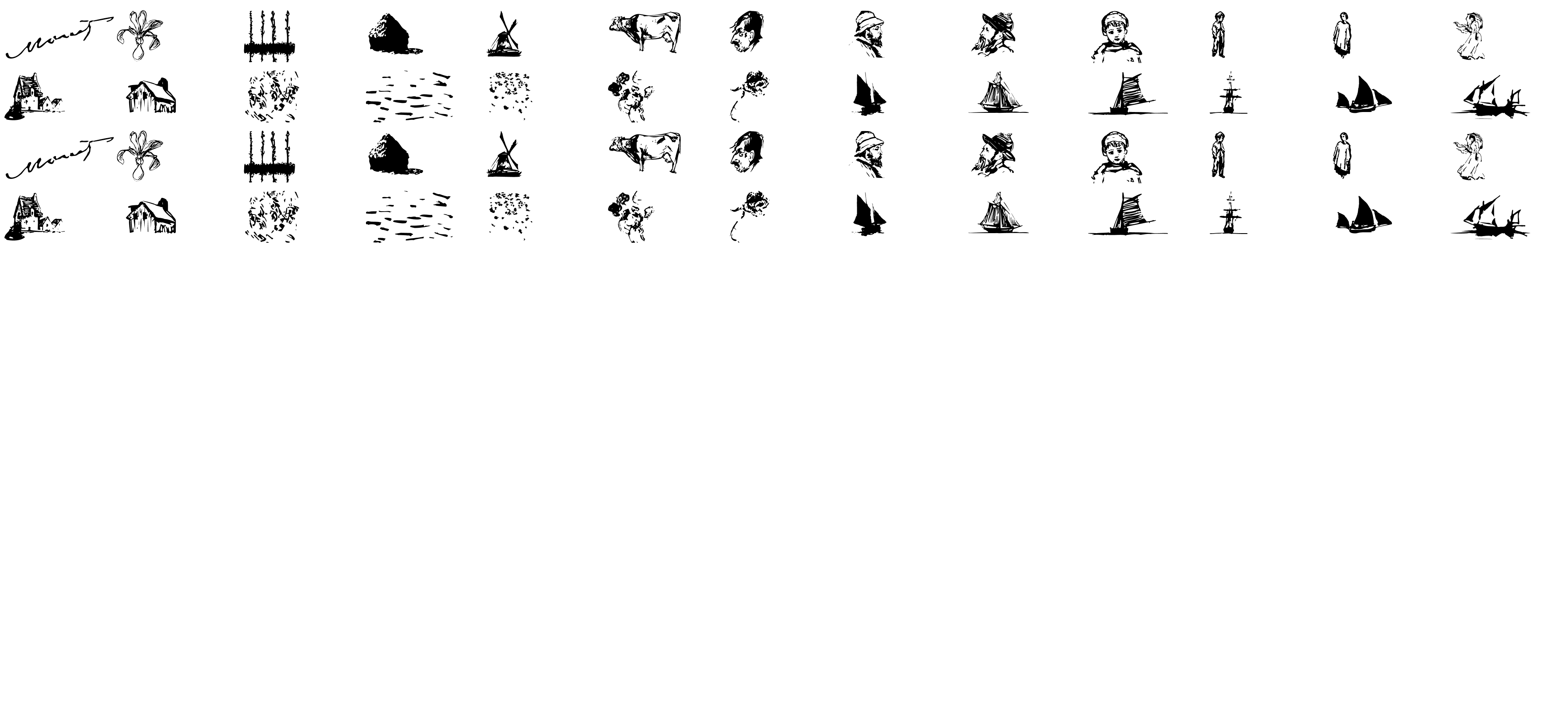 Шрифт P22Monet-Sketches