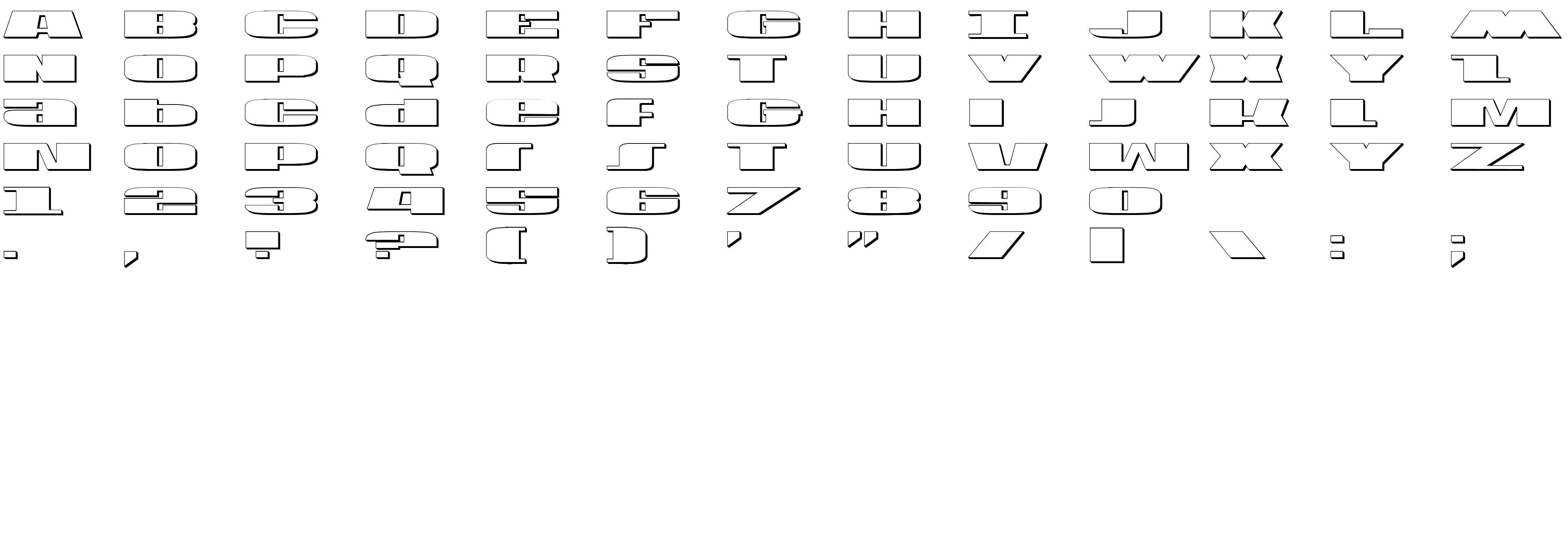 Шрифт U.S.A. Shadow