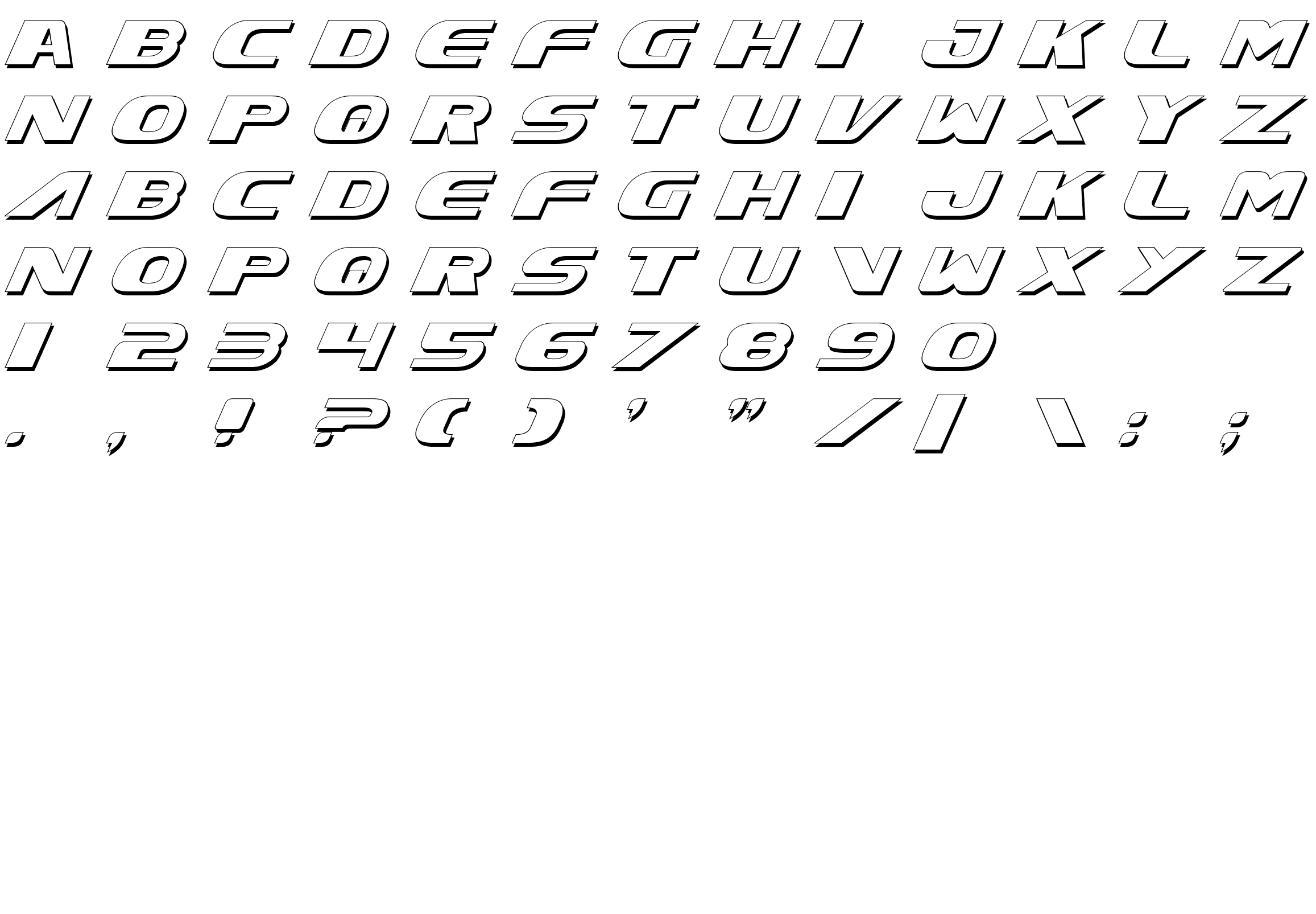 Шрифт Xcelsion Shadow Italic