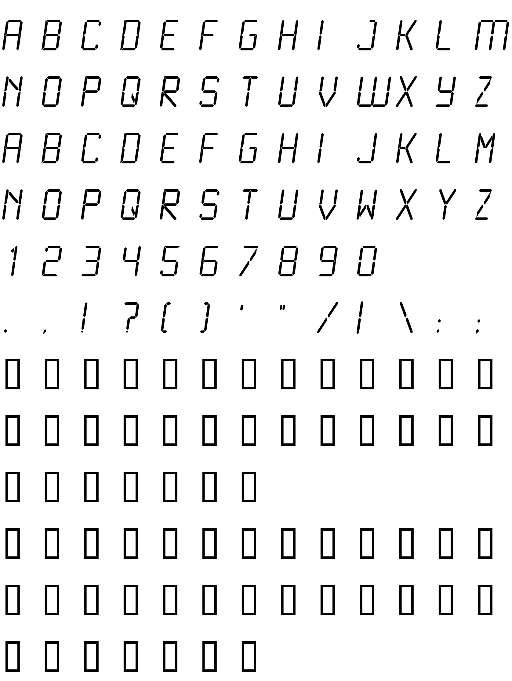 Шрифт LCD Light