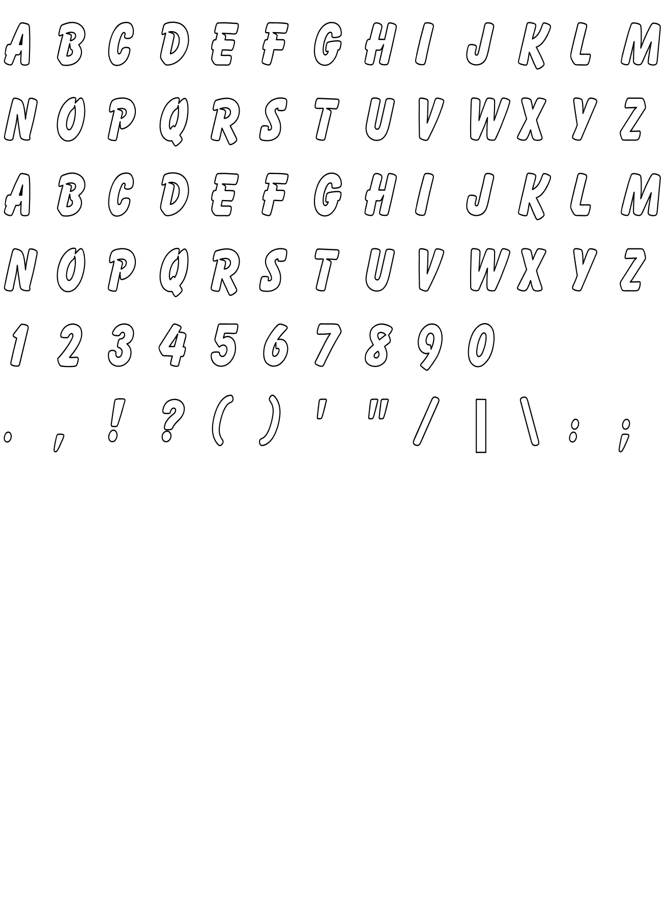 Шрифт Cartoon Hollow Thin