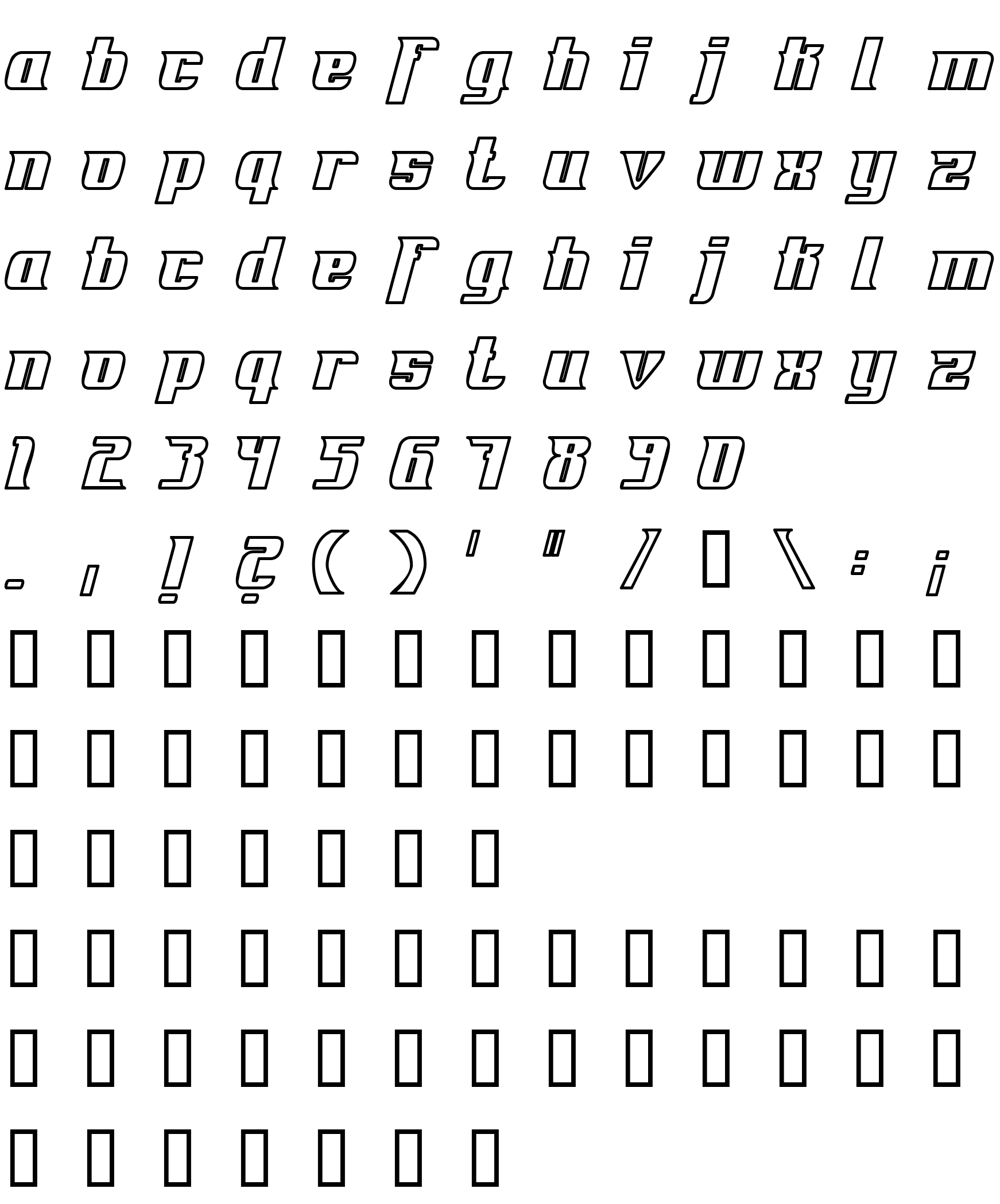 Шрифт Fontovision IV outline