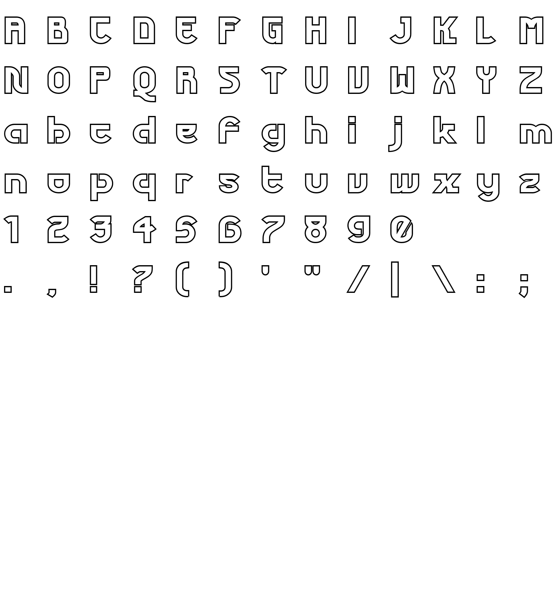 Шрифт Futurex Phat Outline